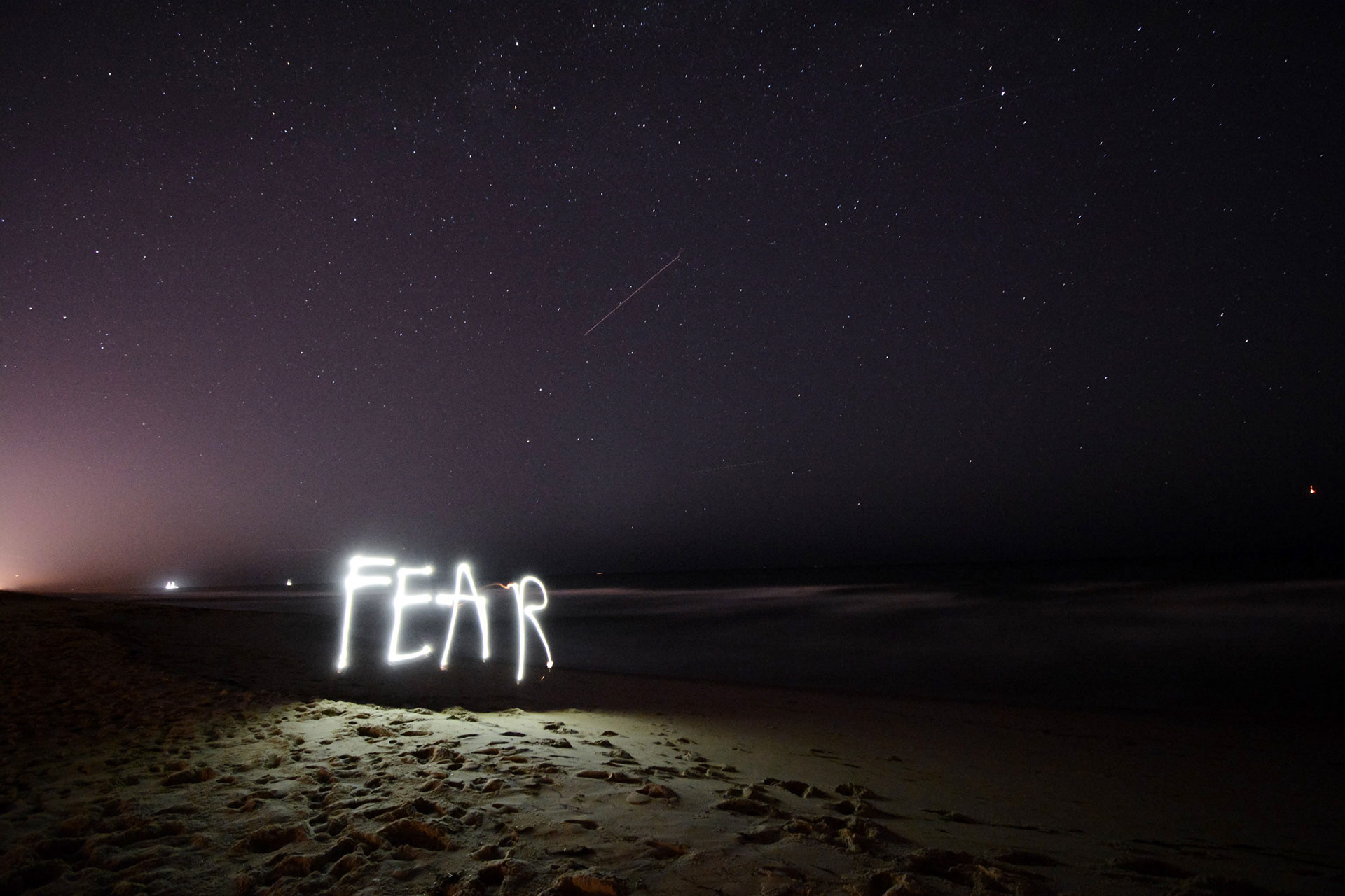 Spelling out words with light writing
