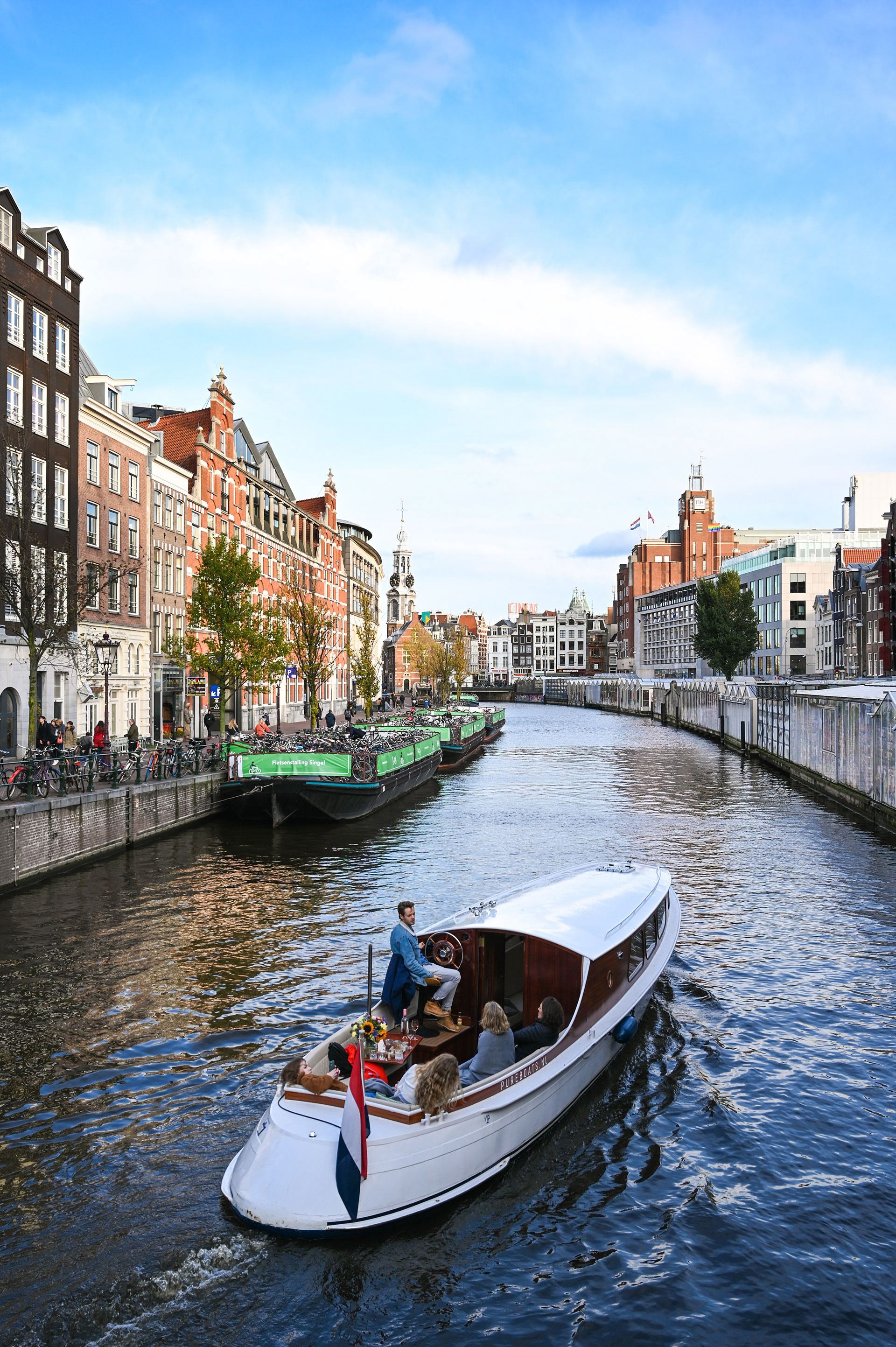 Canal in Amsterdam carrying passengers