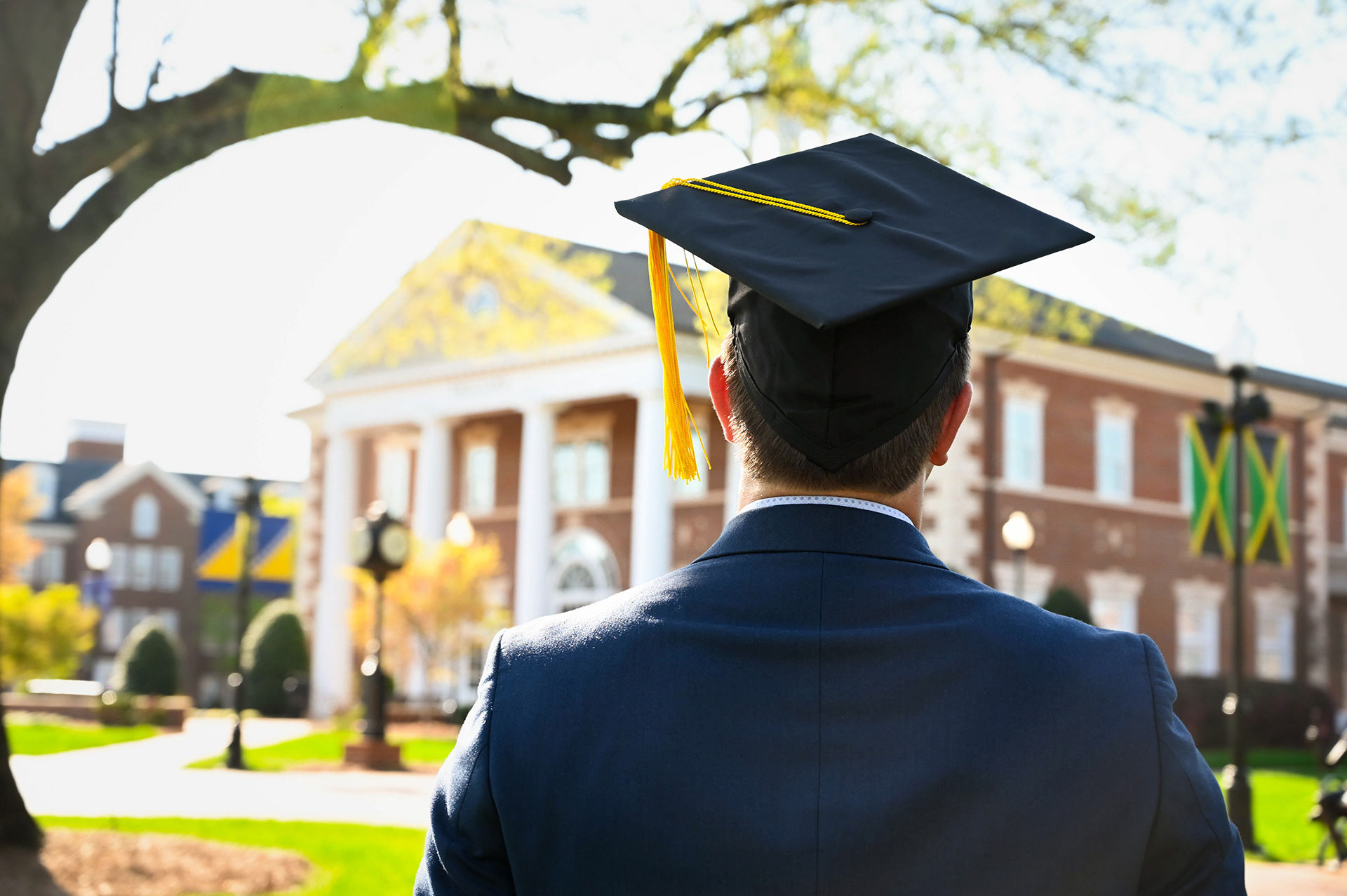 Image taken in front of the Phillips School of Business
