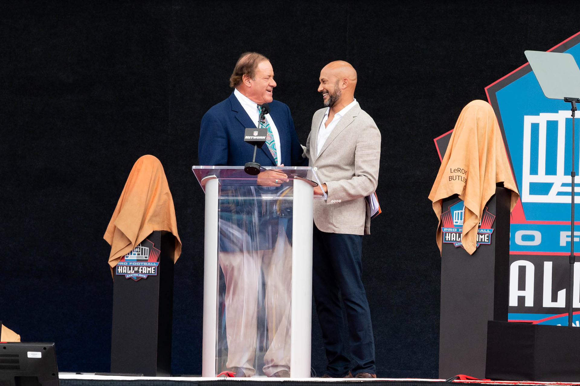 Keegan-Michael Key and Boomer sharing a moment