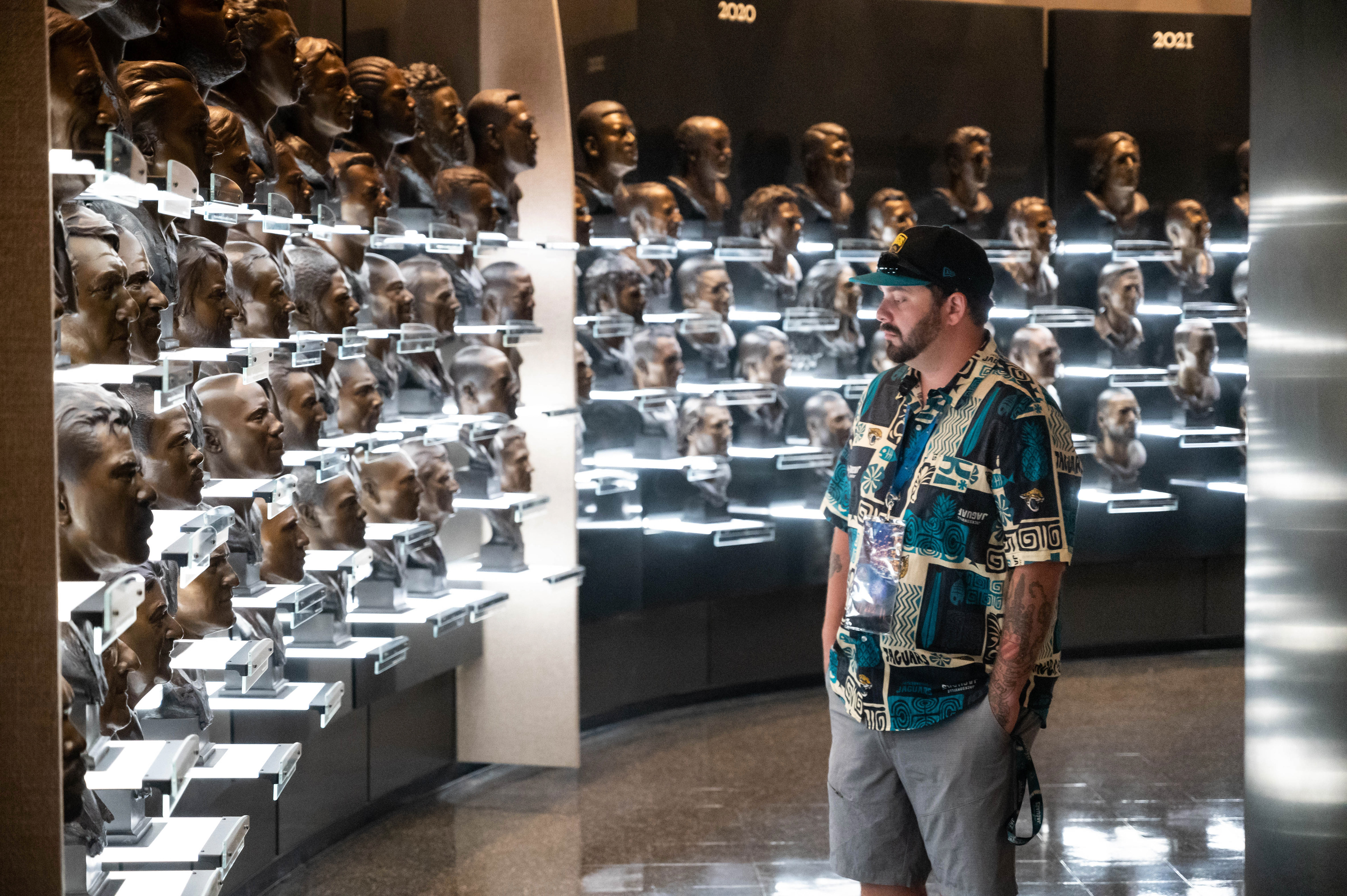 Jaguars fan touring the Hall of Fame