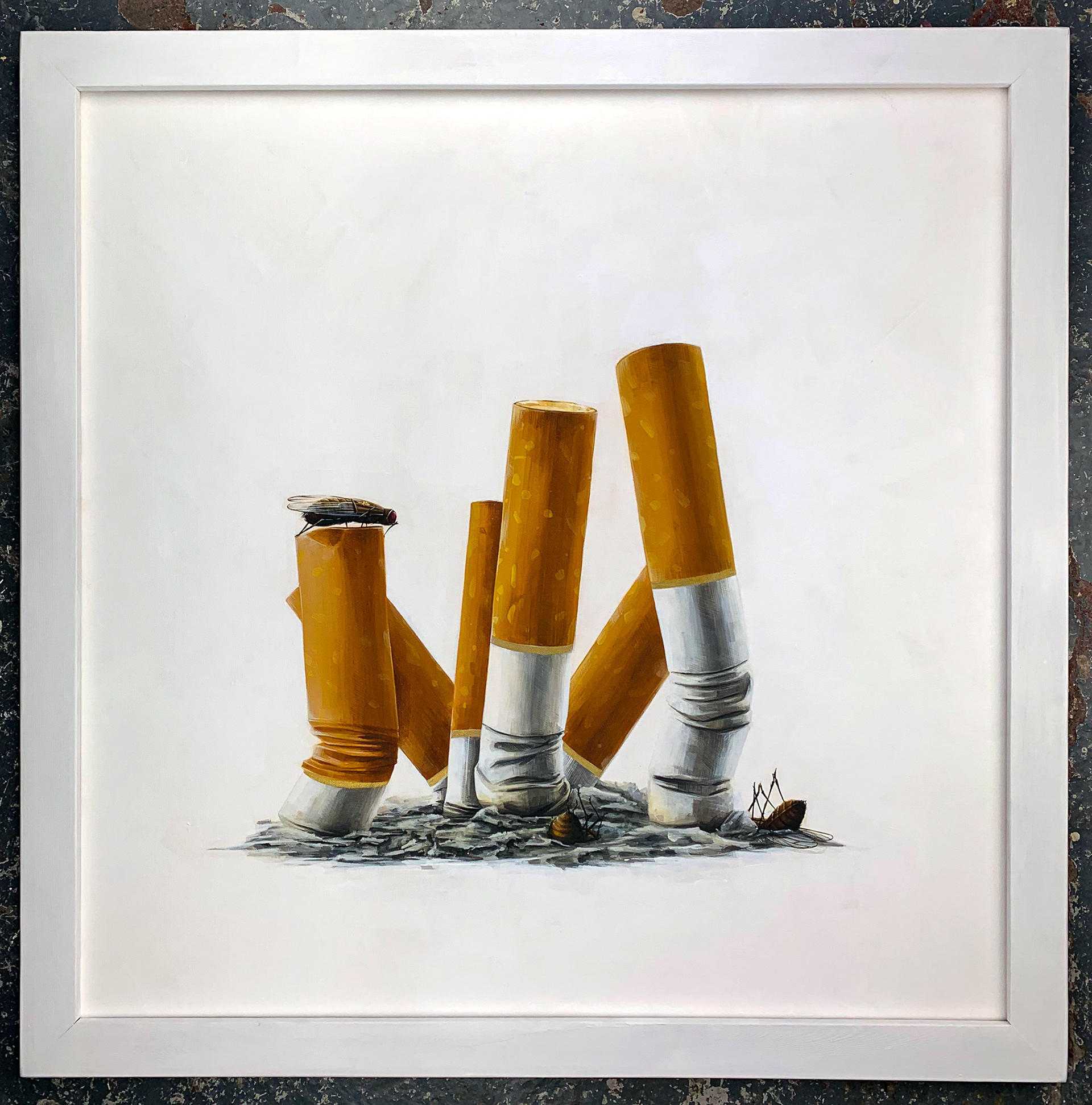 HABIT Liquid acrylic, exterior wall paint on linen canvas  80cm x 80cm, Unique, 2019 SOLD