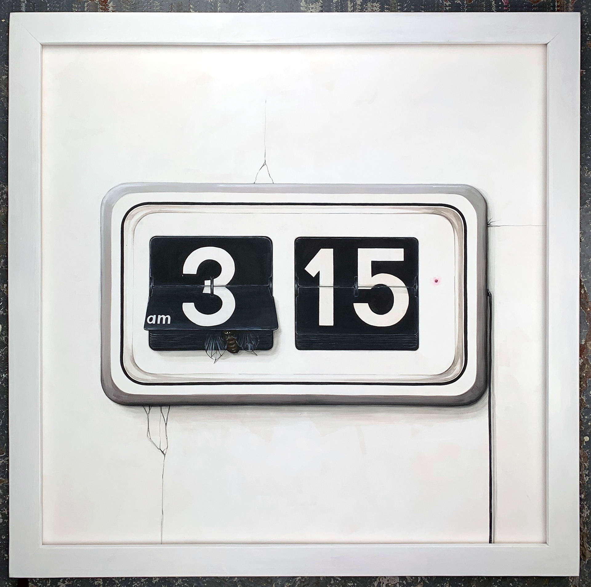 LIKE CLOCKWORK Liquid acrylic, exterior wall paint on linen canvas  80cm x 80cm, Unique, 2019