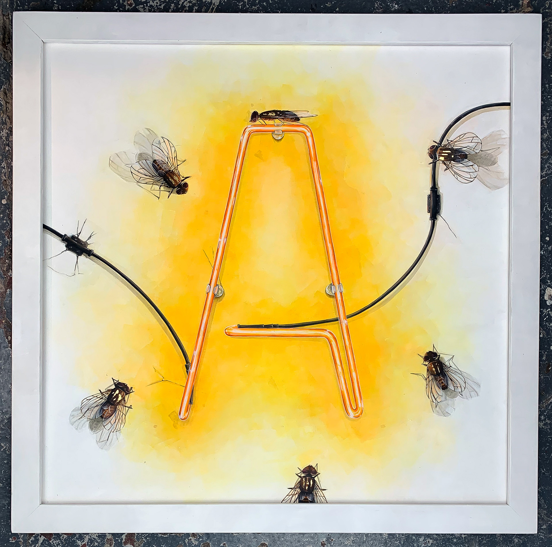 ACKNOWLEDGMENT Liquid acrylic, exterior wall paint on linen canvas  80cm x 80cm, Unique, 2019 SOLD