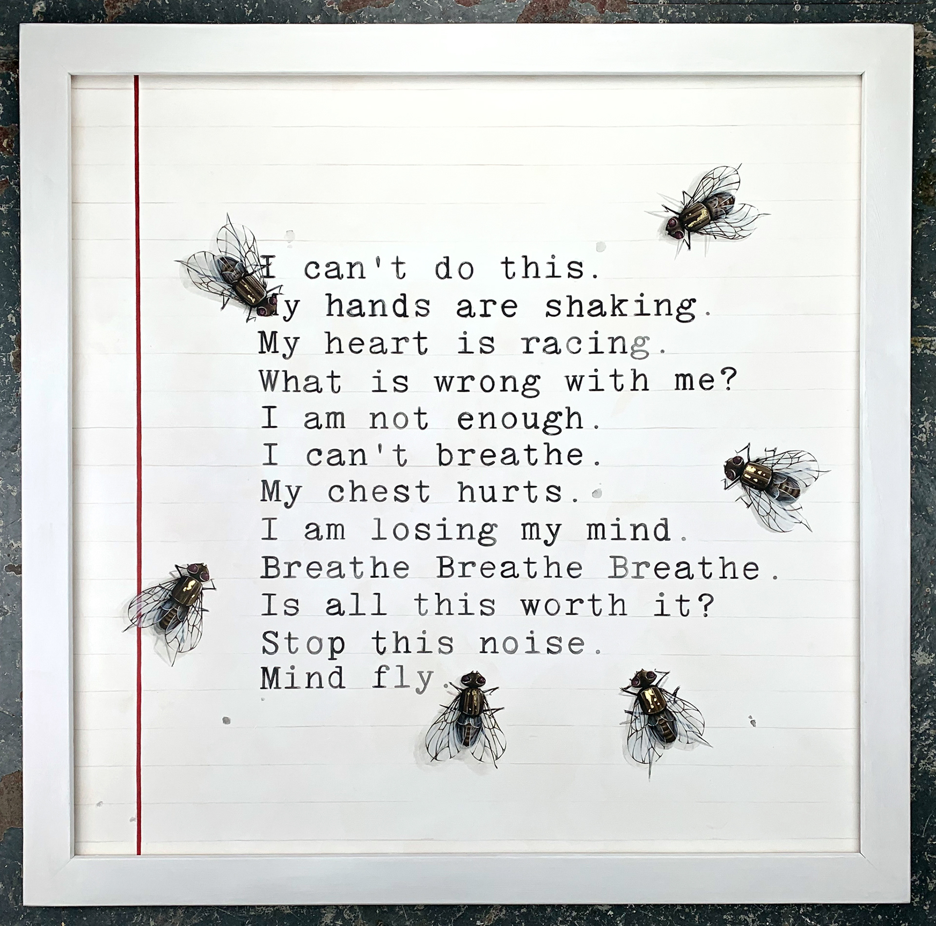 CMIND FLY Liquid acrylic, exterior wall paint on linen canvas, 24 kt gold leaf  80cm x 80cm, Unique, 2019