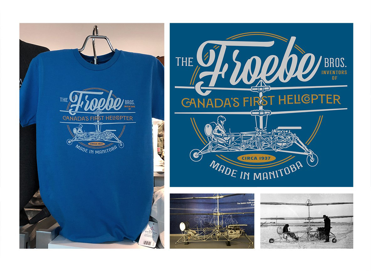 historic Froebe Helicopter apparel design