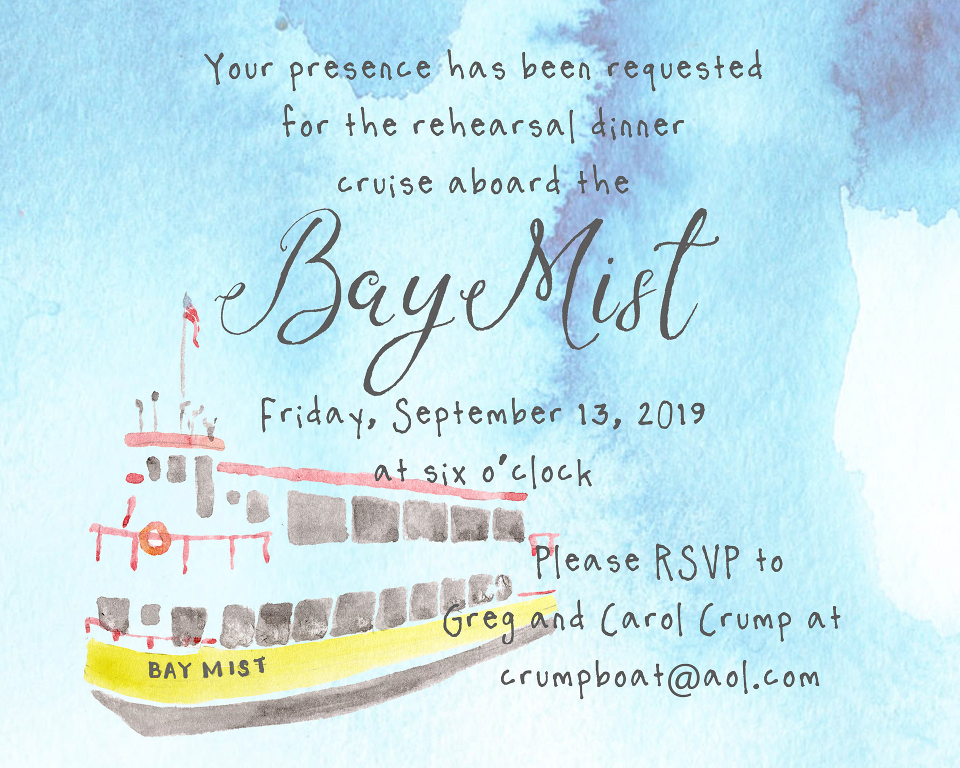Erica & Dennis Rehearsal Dinner Invite
