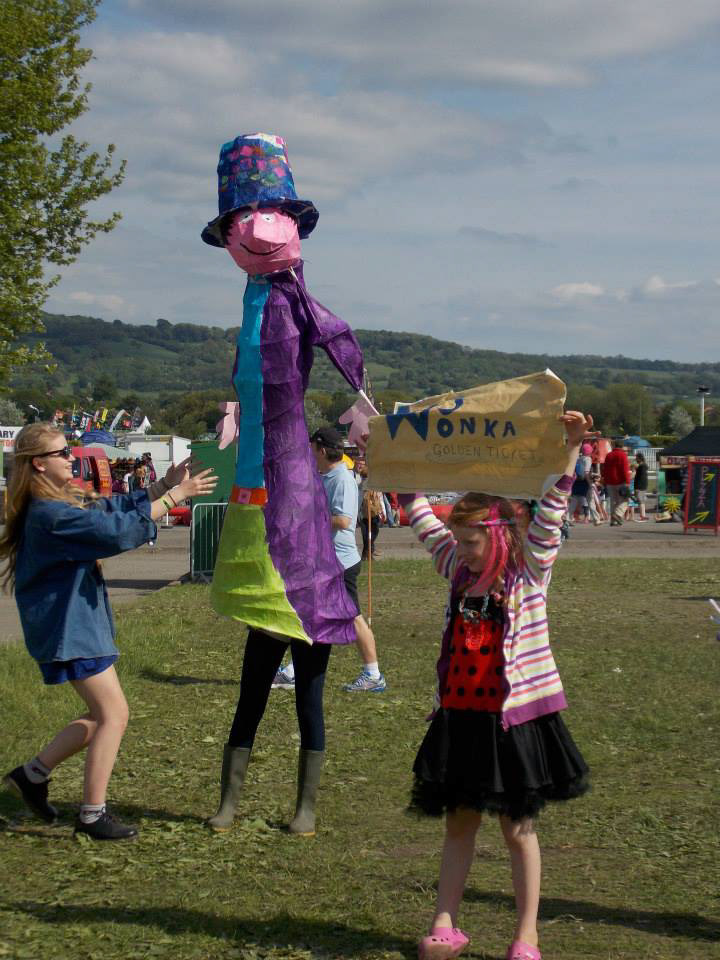 Willy Wonka puppet at Wychwood Festival