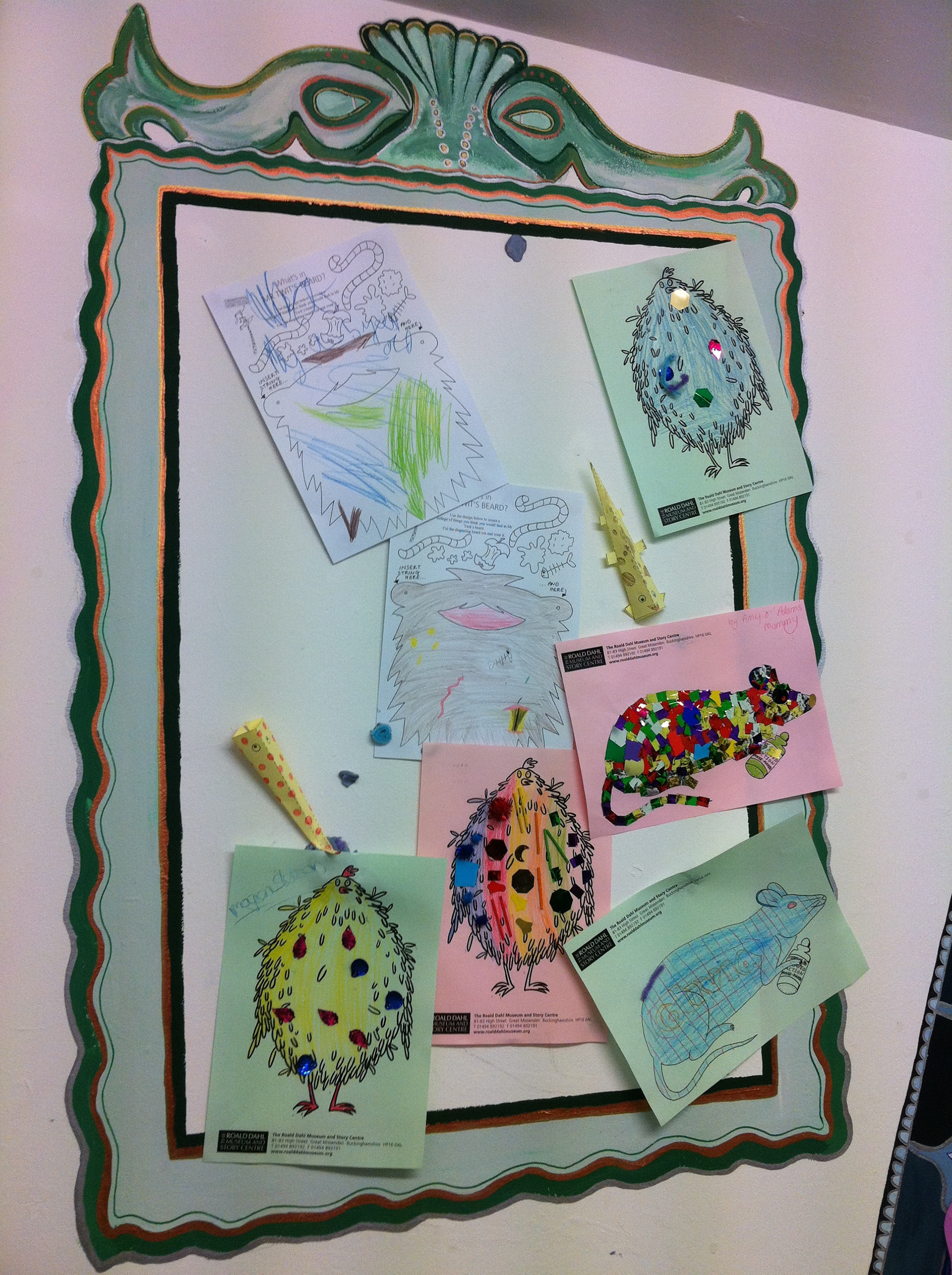 Picture frame painted onto the wall at the Roald Dahl Museum