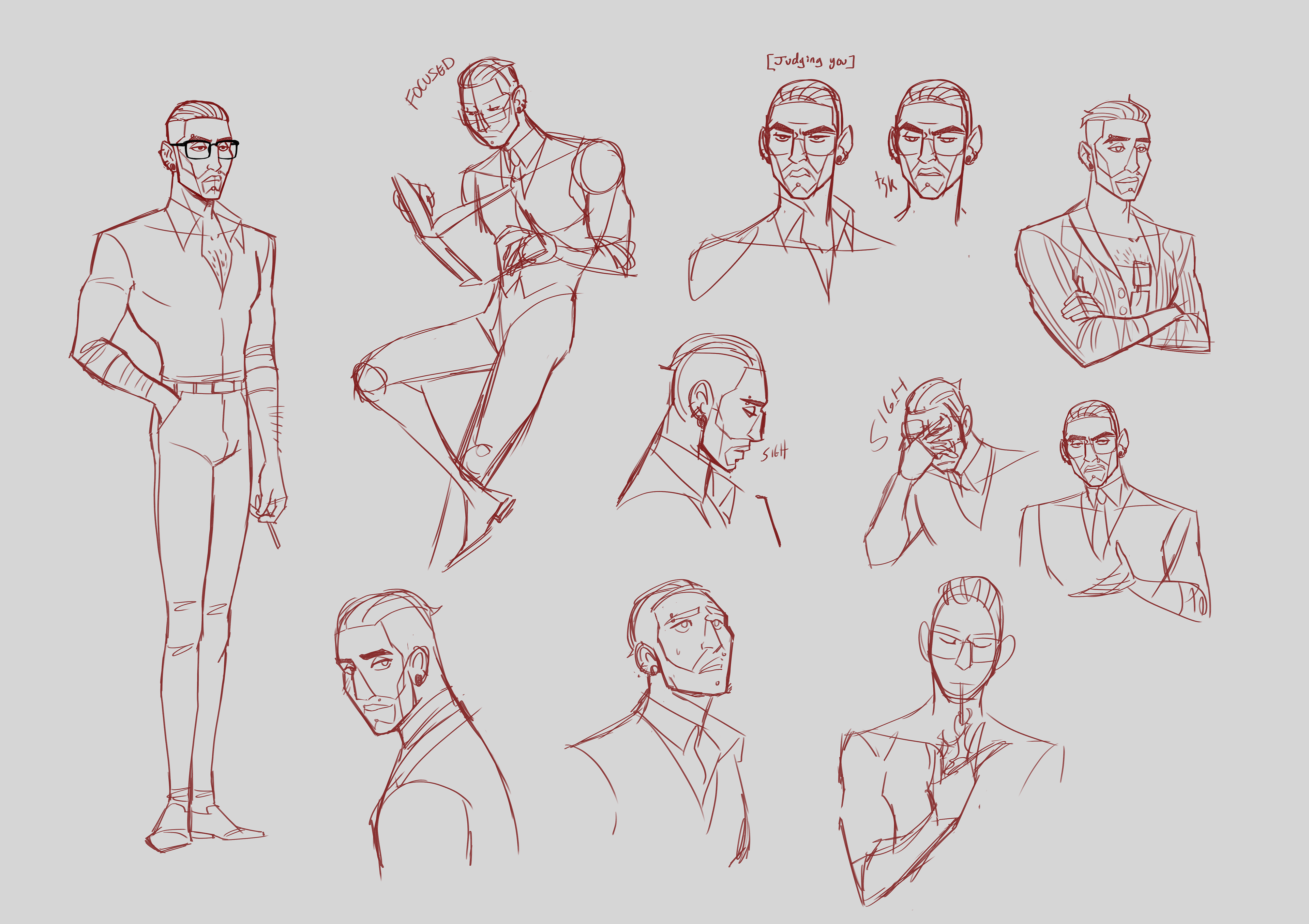 Toeranz: Process 2 [Sketching some expressions to see if I am feeling this design]