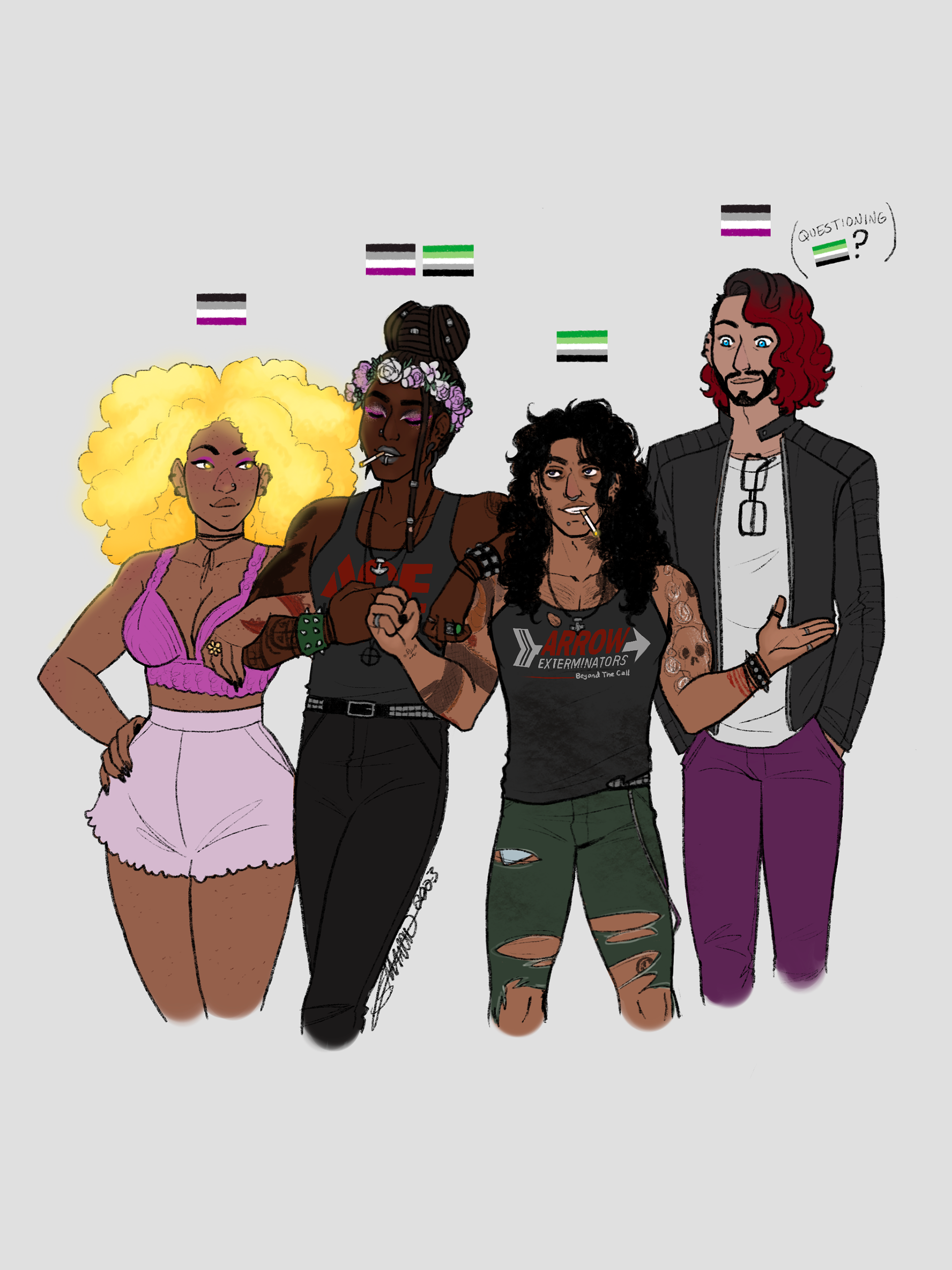 OC Pride: Thea, Kriss, Saltir and Kira [Original Character]