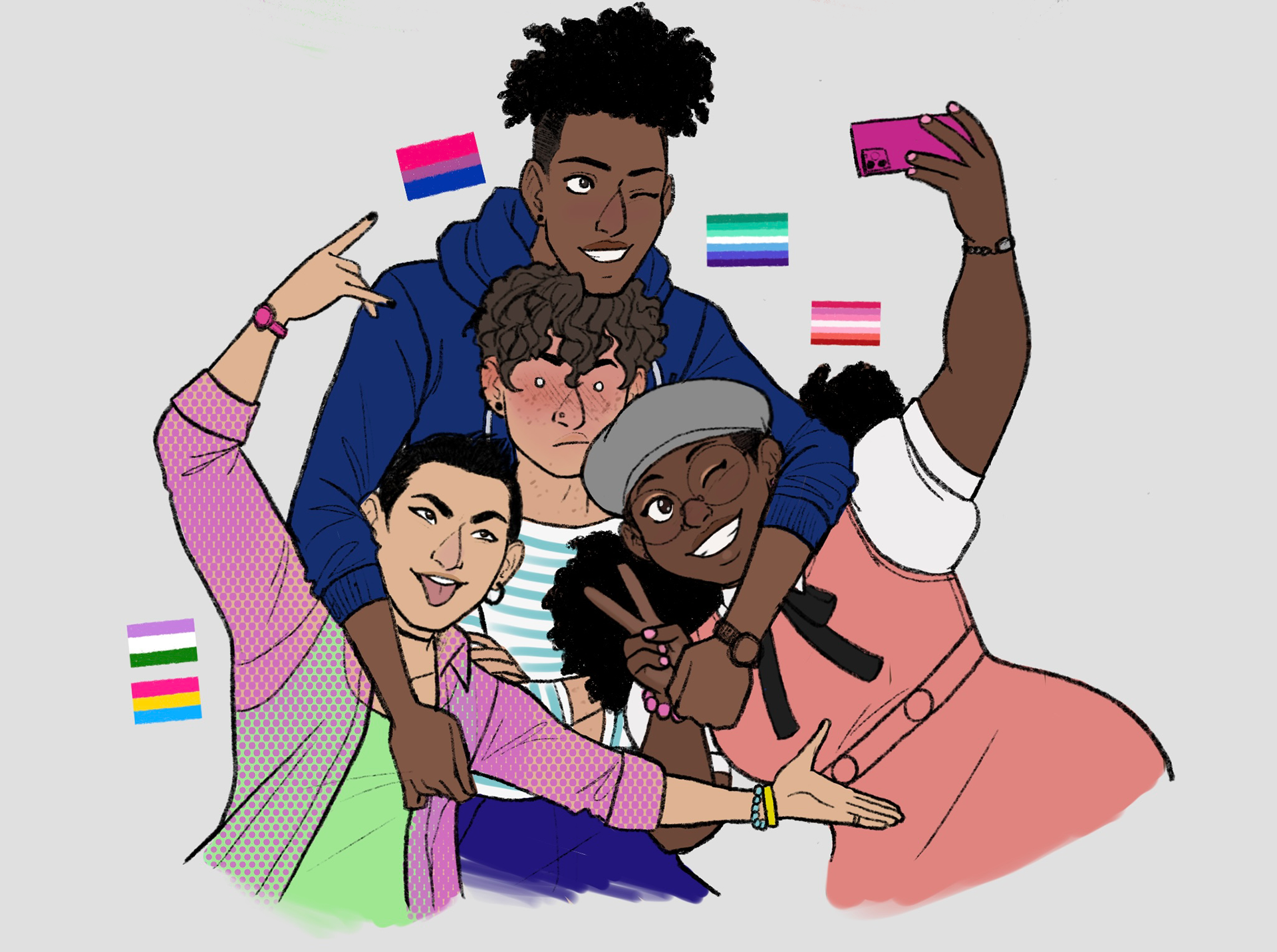 OC Pride: Danny, Caiden, Harmony and Marcus [Sequinox'