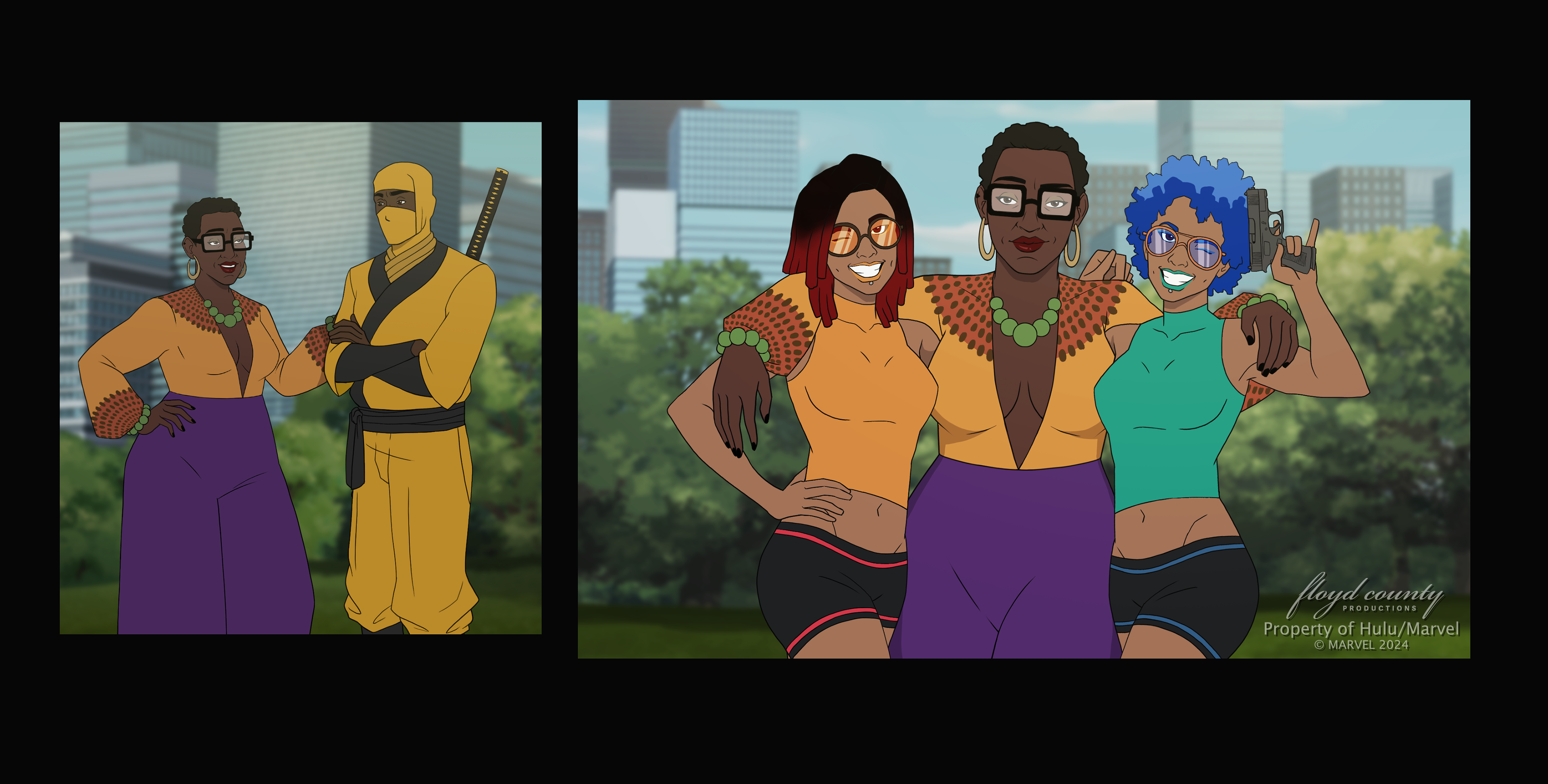 207: Photos of Eunice and some of her assassins for backgrounds