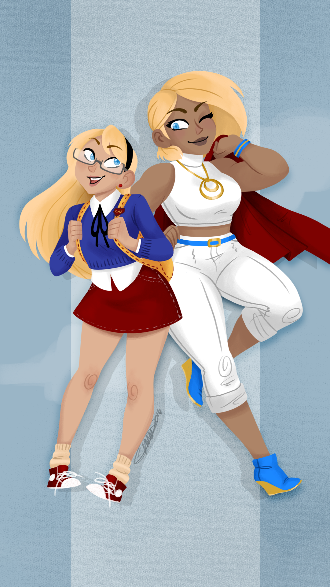 Casual Super Girl and Power Girl