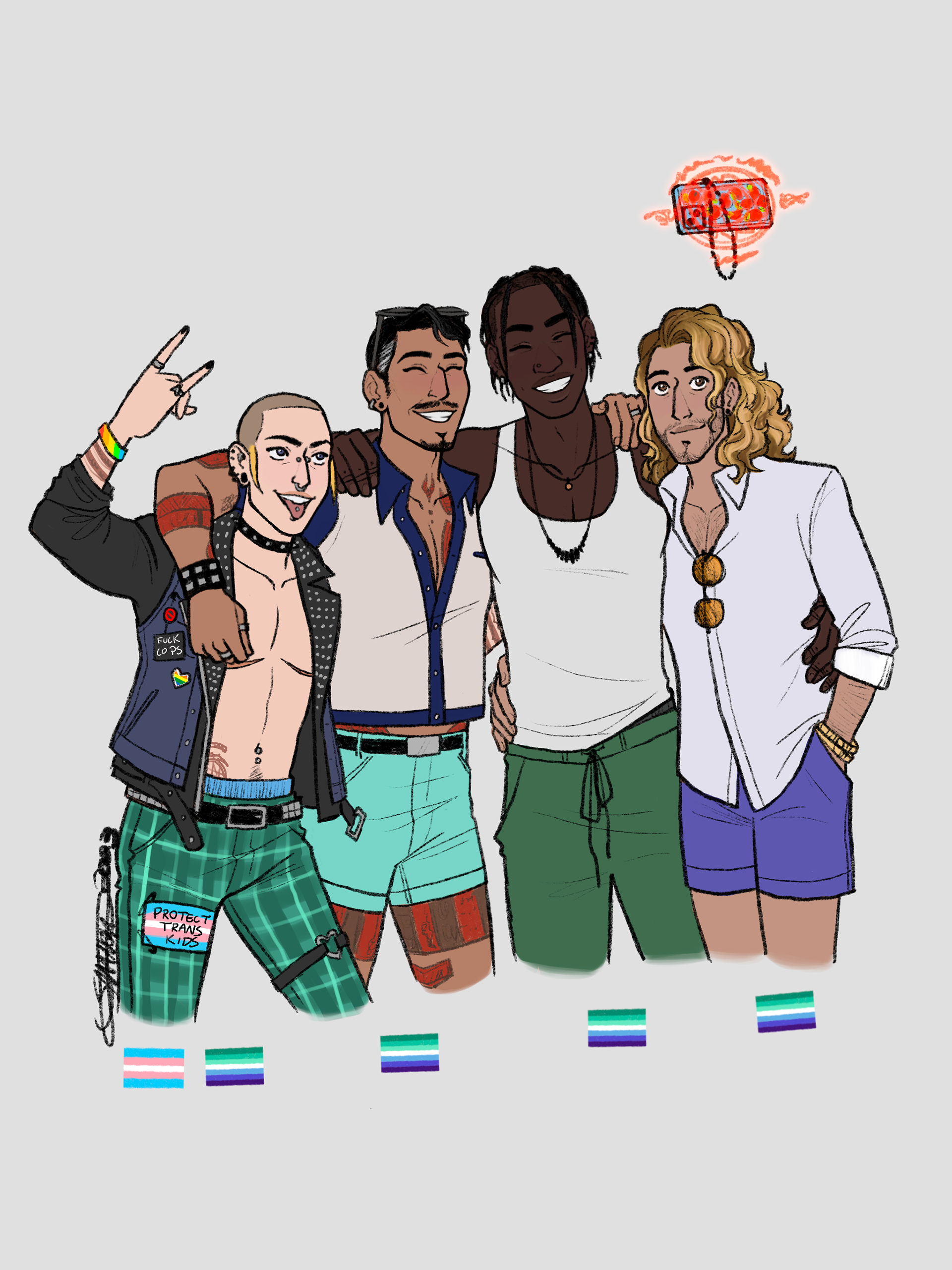 OC Pride: Rory, Fenuxe, Eze and Bruno [Original Characters]