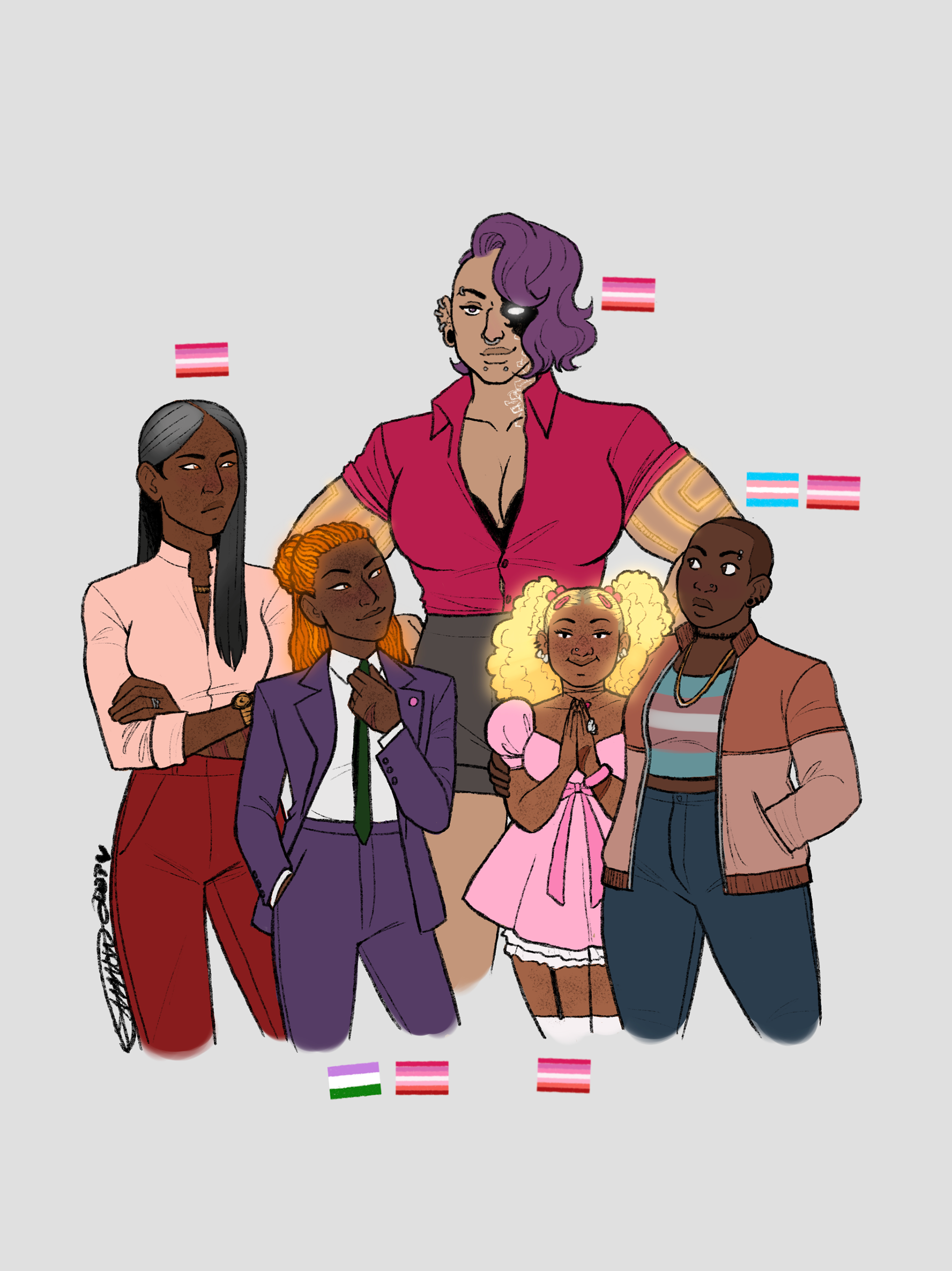 OC Pride: Camille, Makani, Kielana, Devra and Akina [Original Characters]