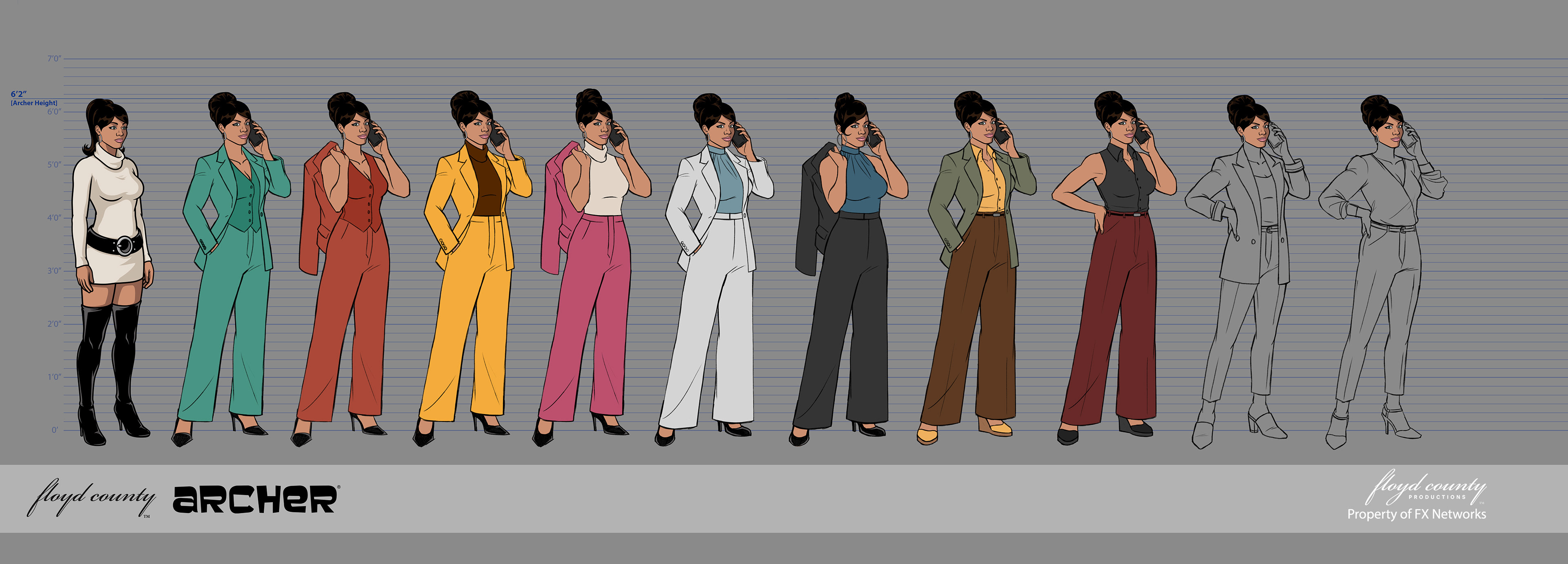 1401: Unused Designs for Lana's new outfit. Narrowed ideas down and tried some other ideas we were so unconfident in, I didn't even color them haha