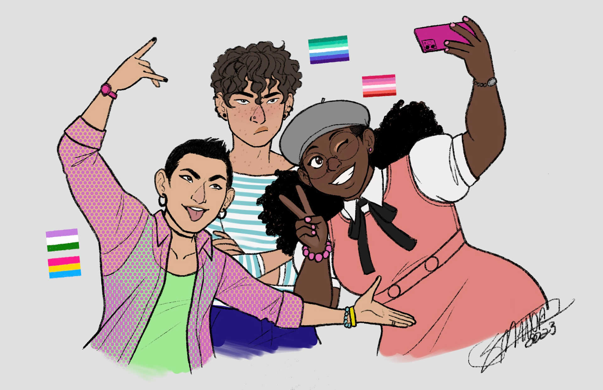 OC Pride: Danny, Caiden and Harmony [Sequinox]
