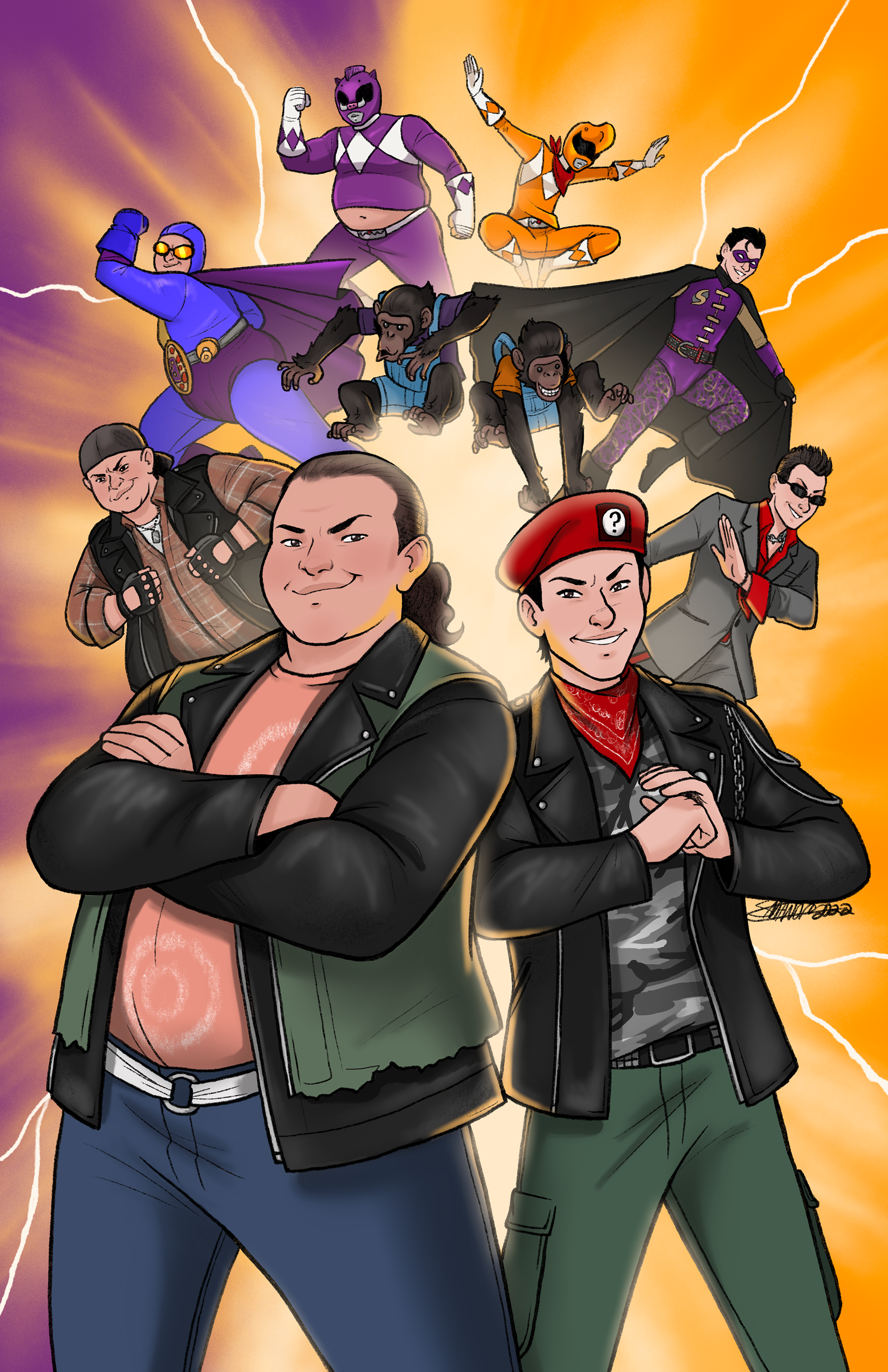Bulk and Skull [Mimicking the Boom! Studios comic covers celebrating the ranger colors]