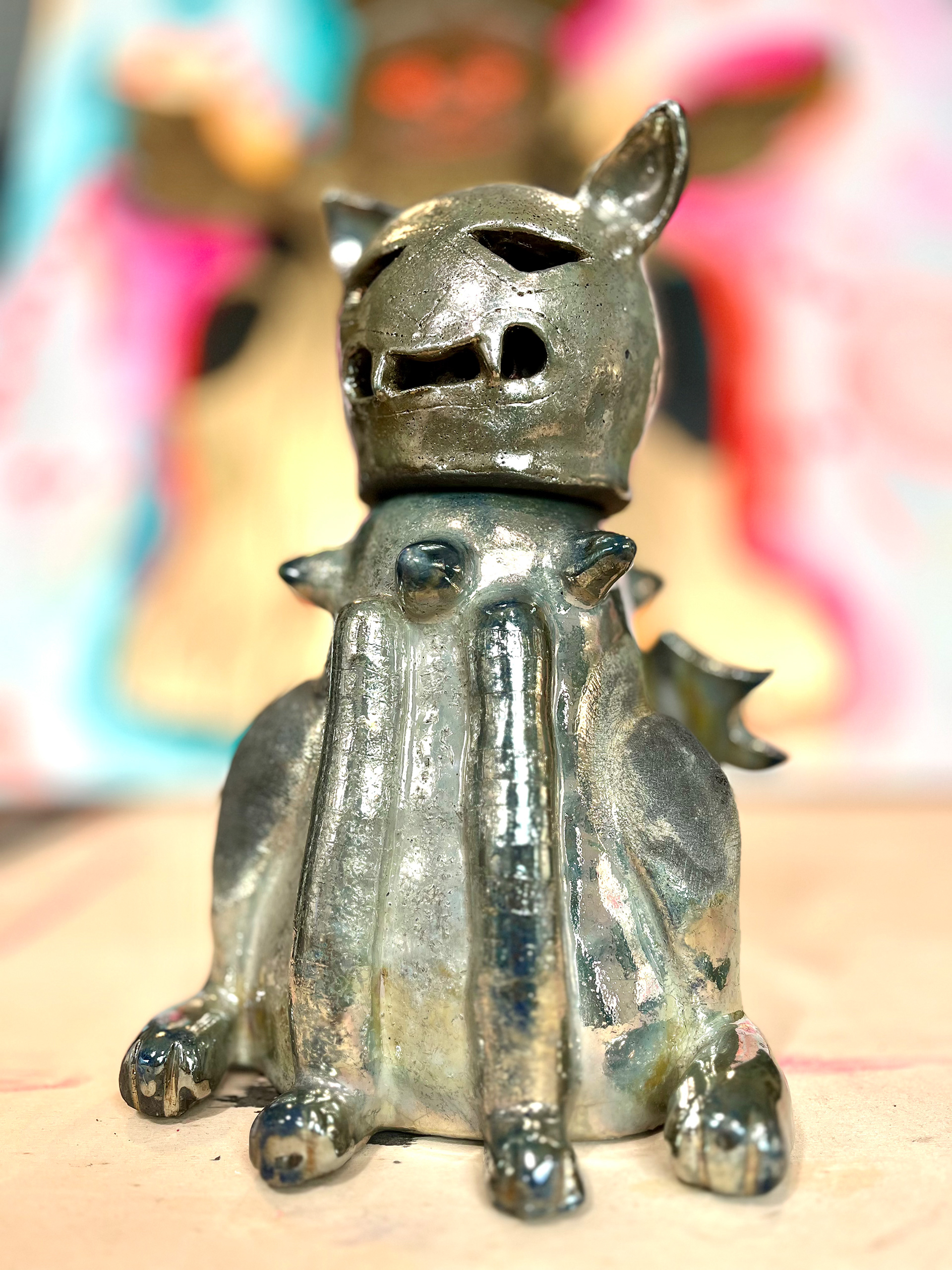 Stefano Cerioli. IDOL 6. Ceramica RAKU, smalti. 2026