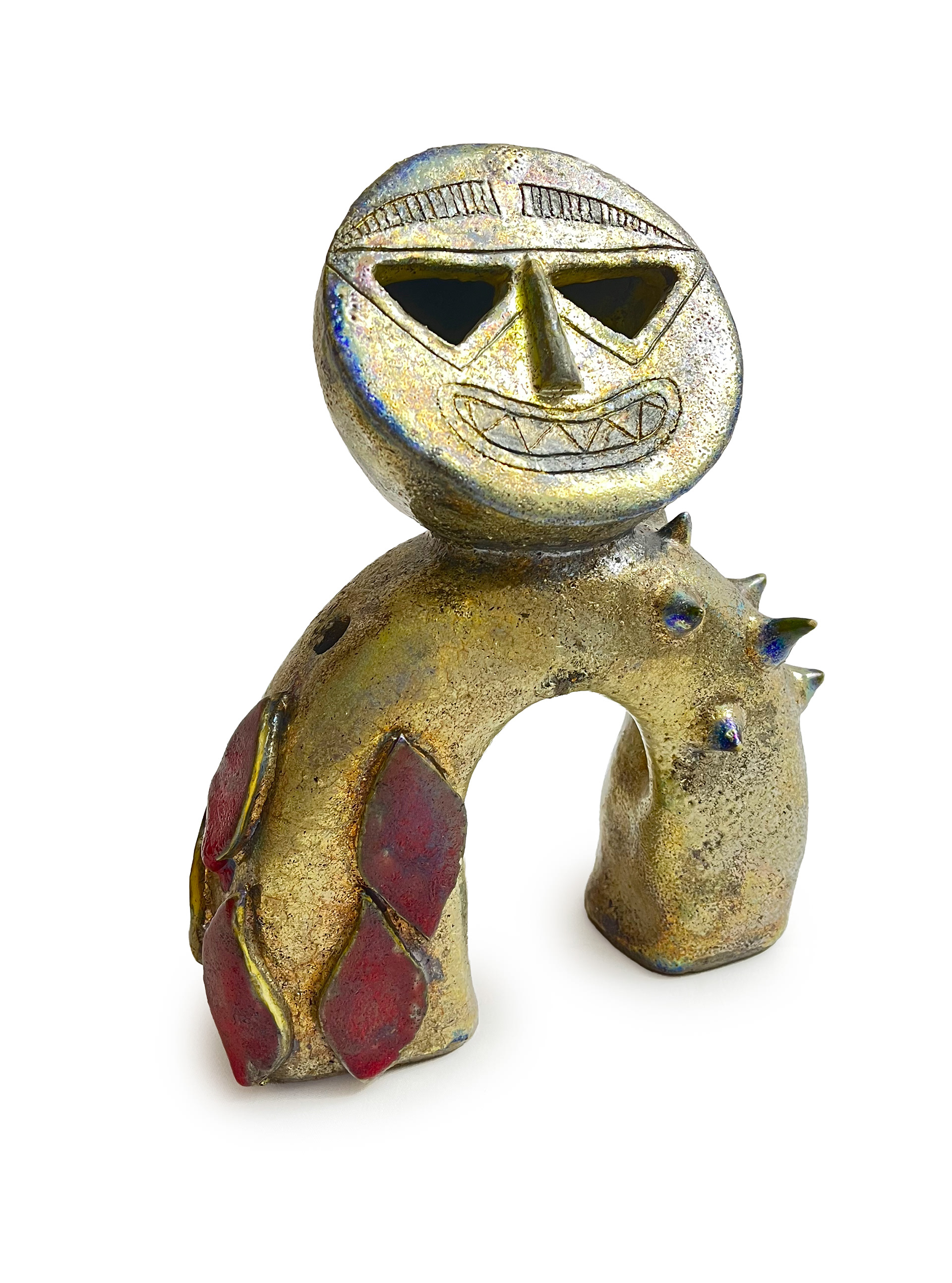 Stefano Cerioli. IDOL 3. Ceramica RAKU e smalti. 2025