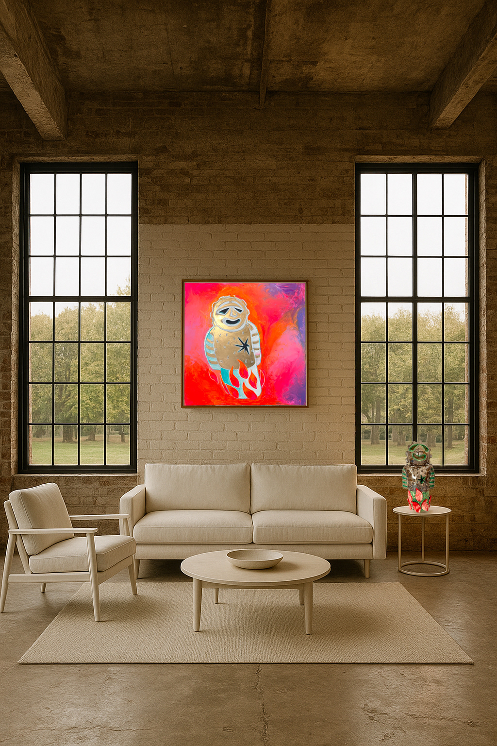 Stefano Cerioli. IDOLO 1. Acrilici e spray su tela. 100 x 100 cm. 2025