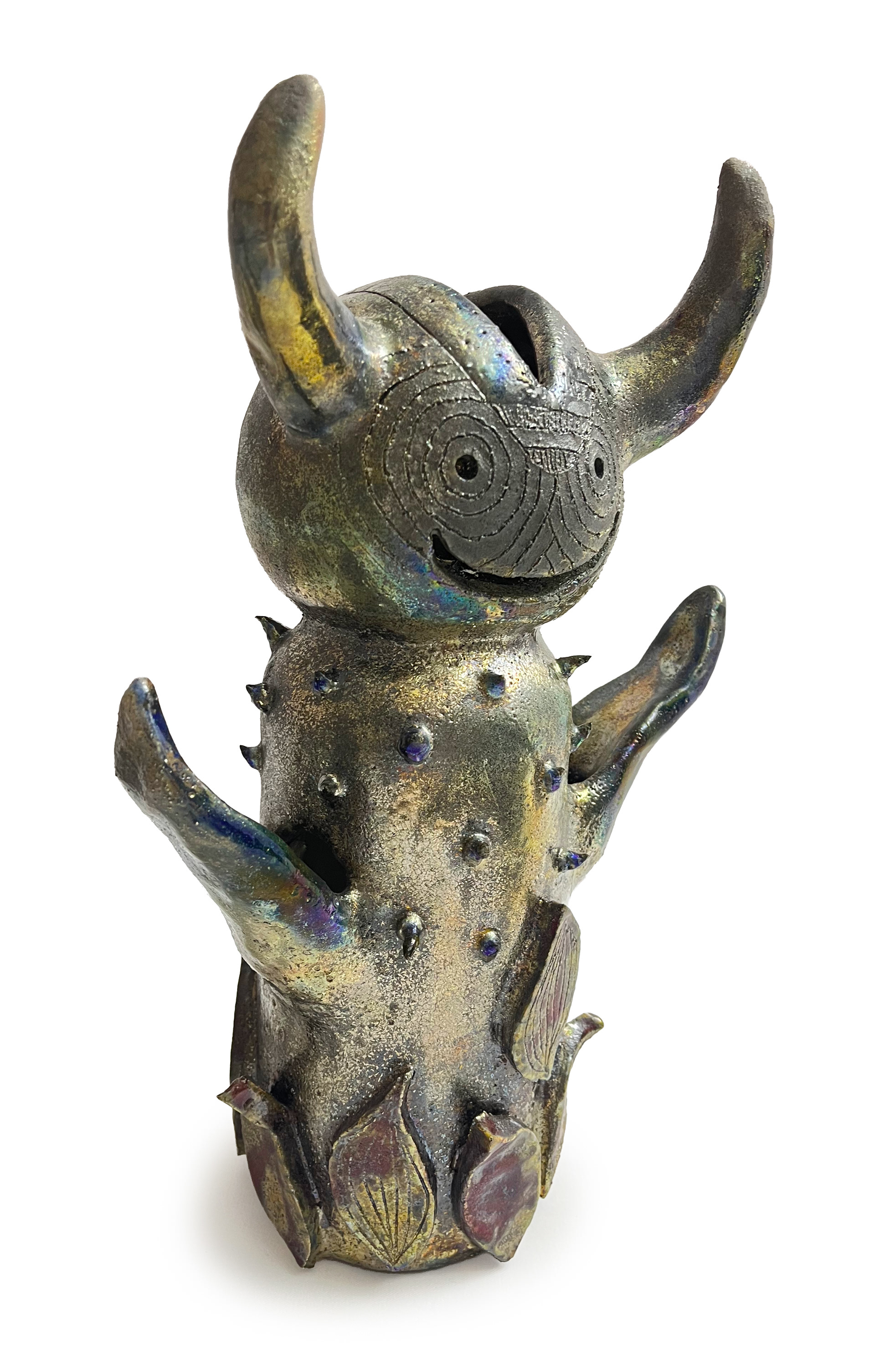 Stefano Cerioli. IDOL 2. Ceramica RAKU e smalti. 2025