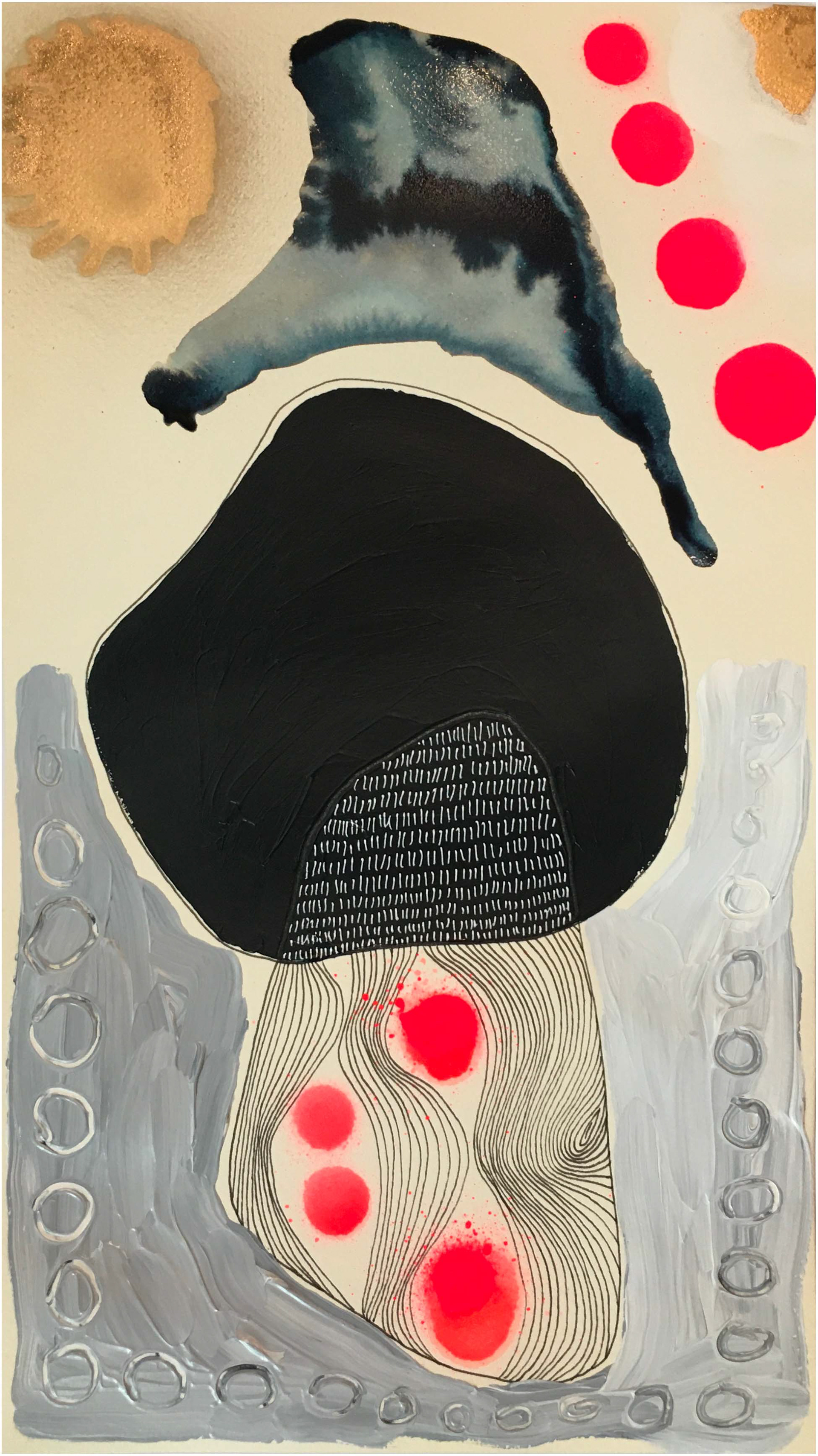 Stefano Cerioli _ DTPM #107 _ Inchiostro, acrilici e spray su carta vintage _ 35x21,5cm