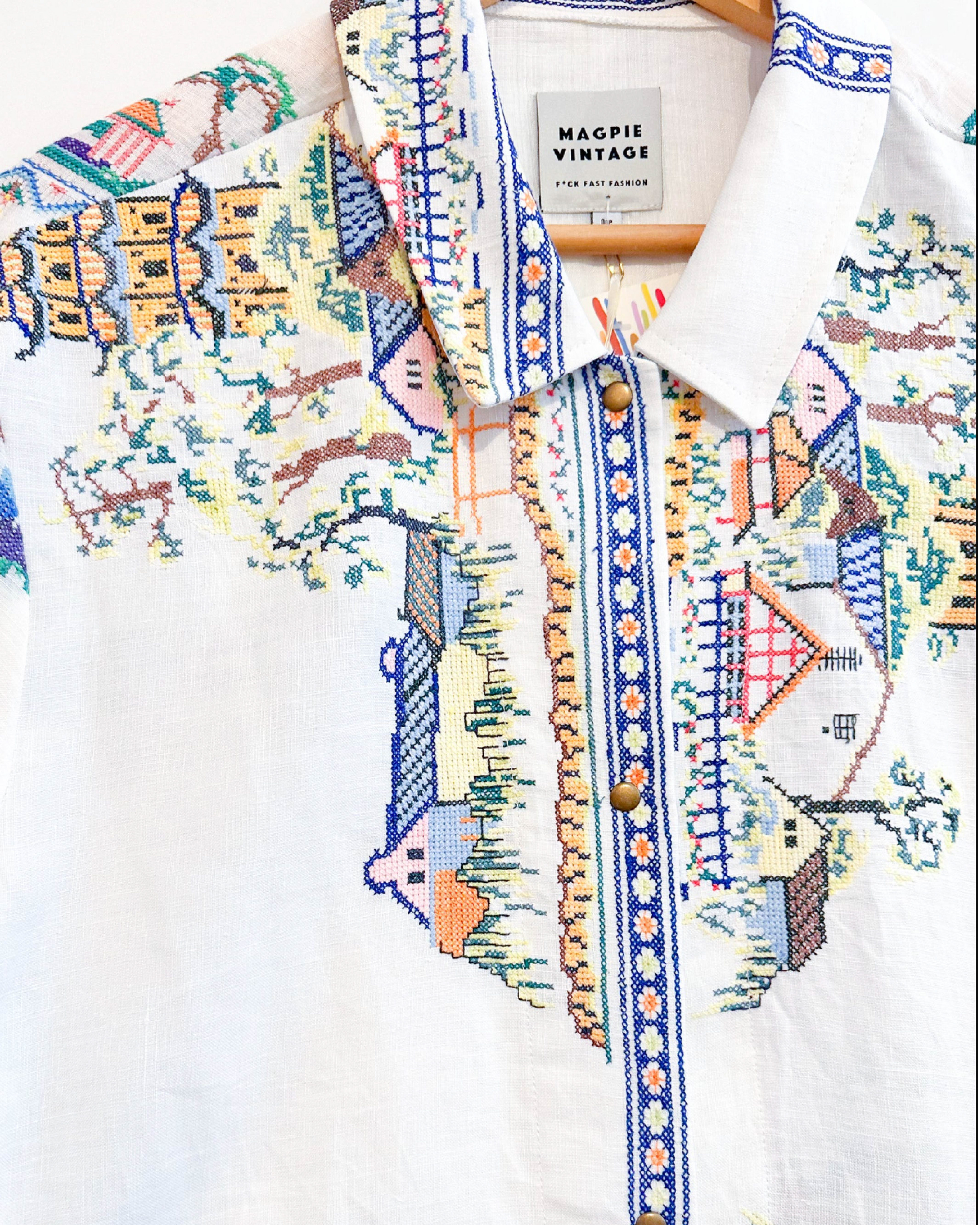 Embroidered Table Cloth Shirt