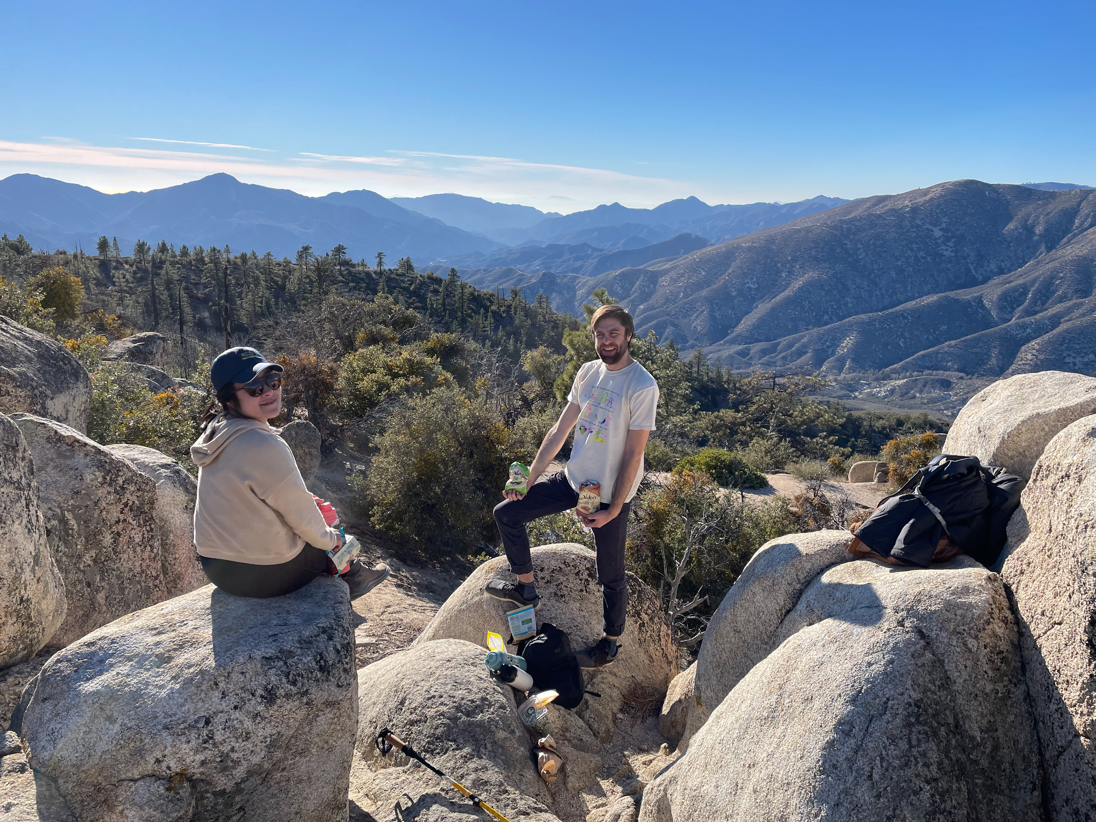 1.30.22 - Only a few weeks later and all the snow was gone. We brought our friend Matt along and shared our new tradition of mountain top italian sandwich eating