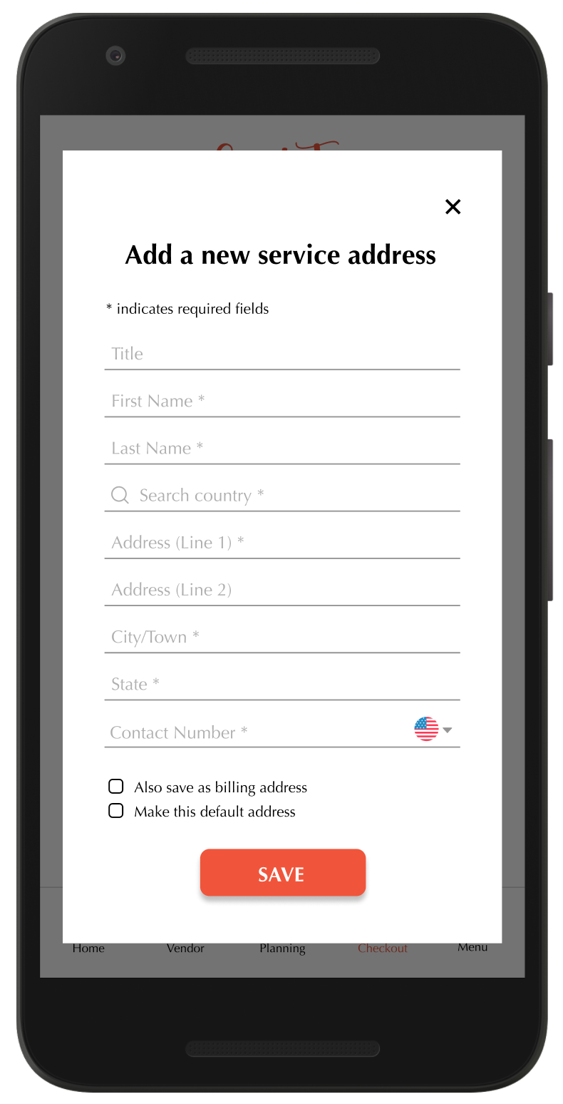 Address Checkout screen
