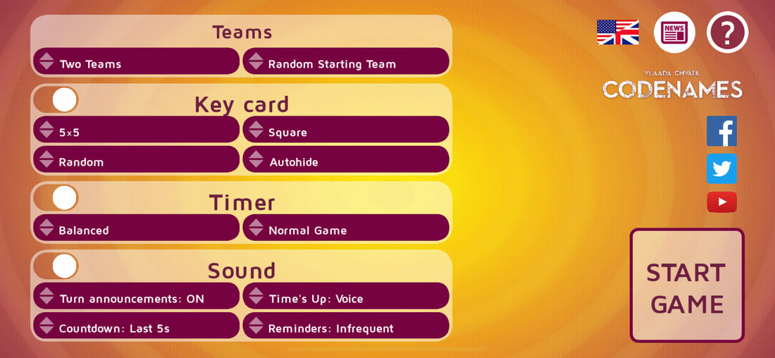 Code Names Gadget - mobile app