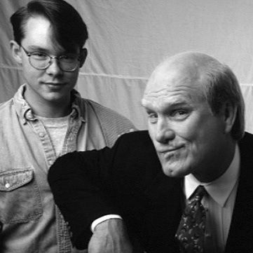 I got to stand in for Howie Long in these shots with Terry Bradshaw, and later got to play catch with him.