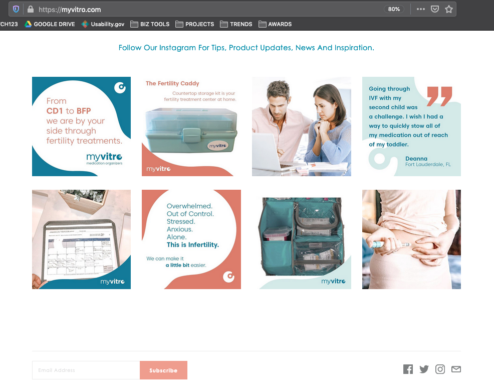 Instagram featured on ecommerce site