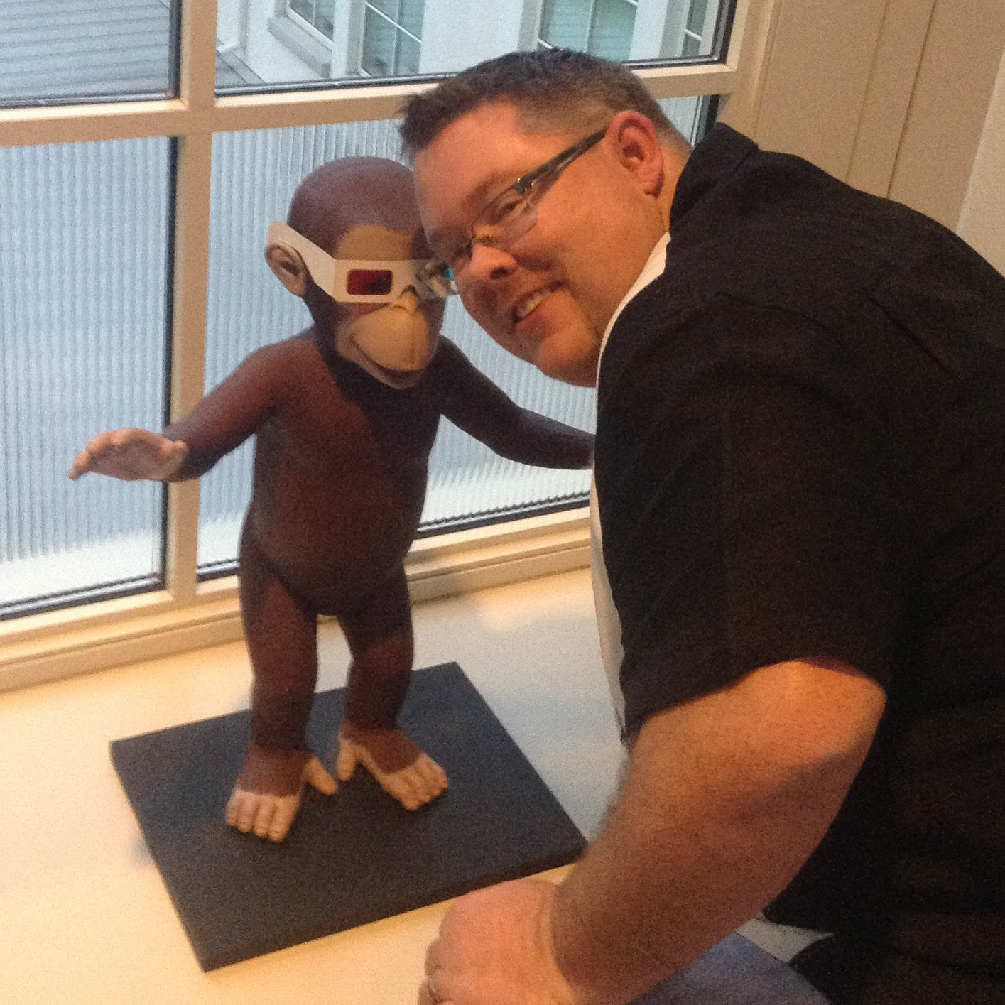 Me and Curious George in the Halls of Industrial Light and Magic / Lucasfilm
