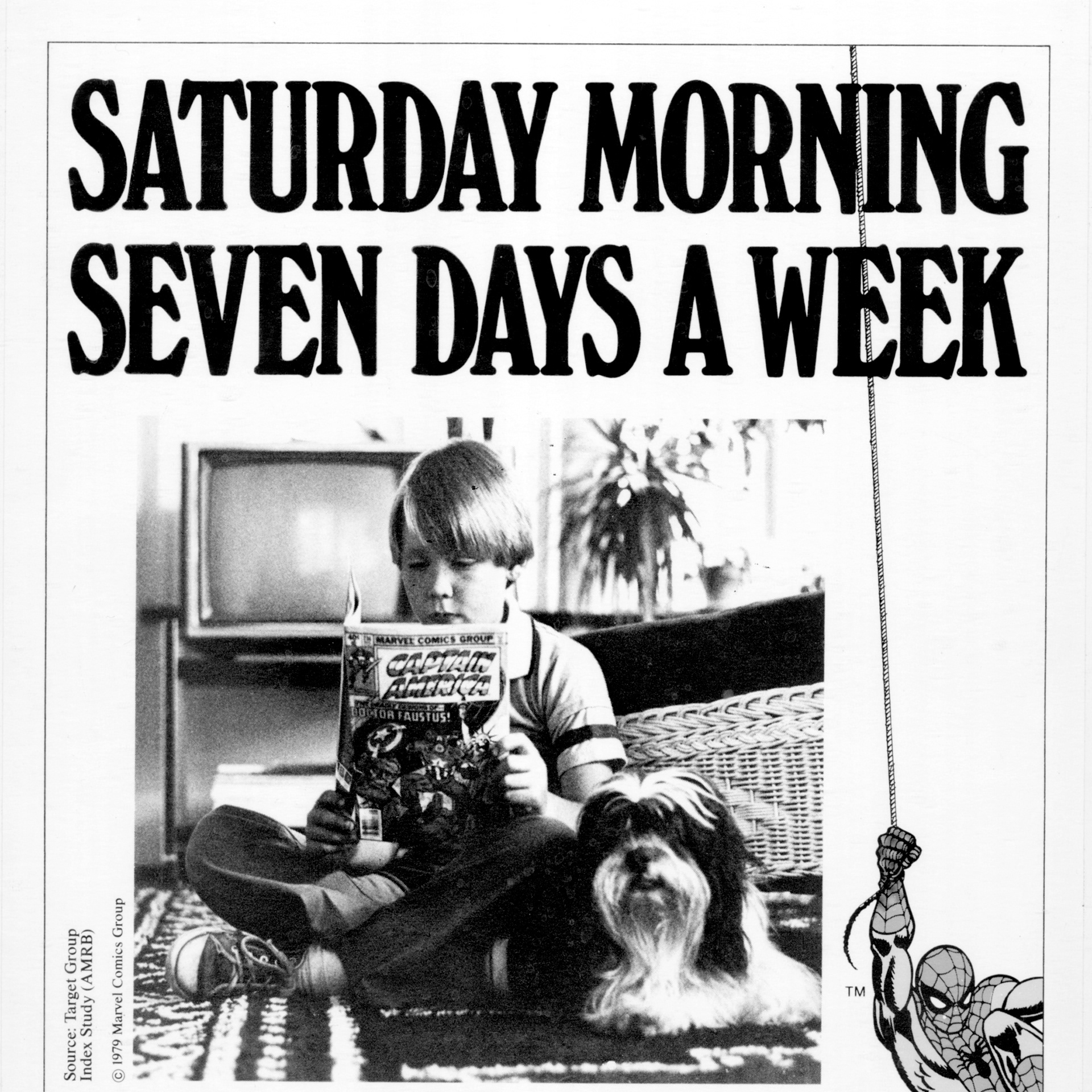 Young me with Boso the dog, in Advertisng Age in 1979 Ad for Marvel Comics