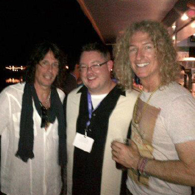 Me with the guys from Foreigner at our hotel bar. Amazingly nice guys and what a great show earlier that night