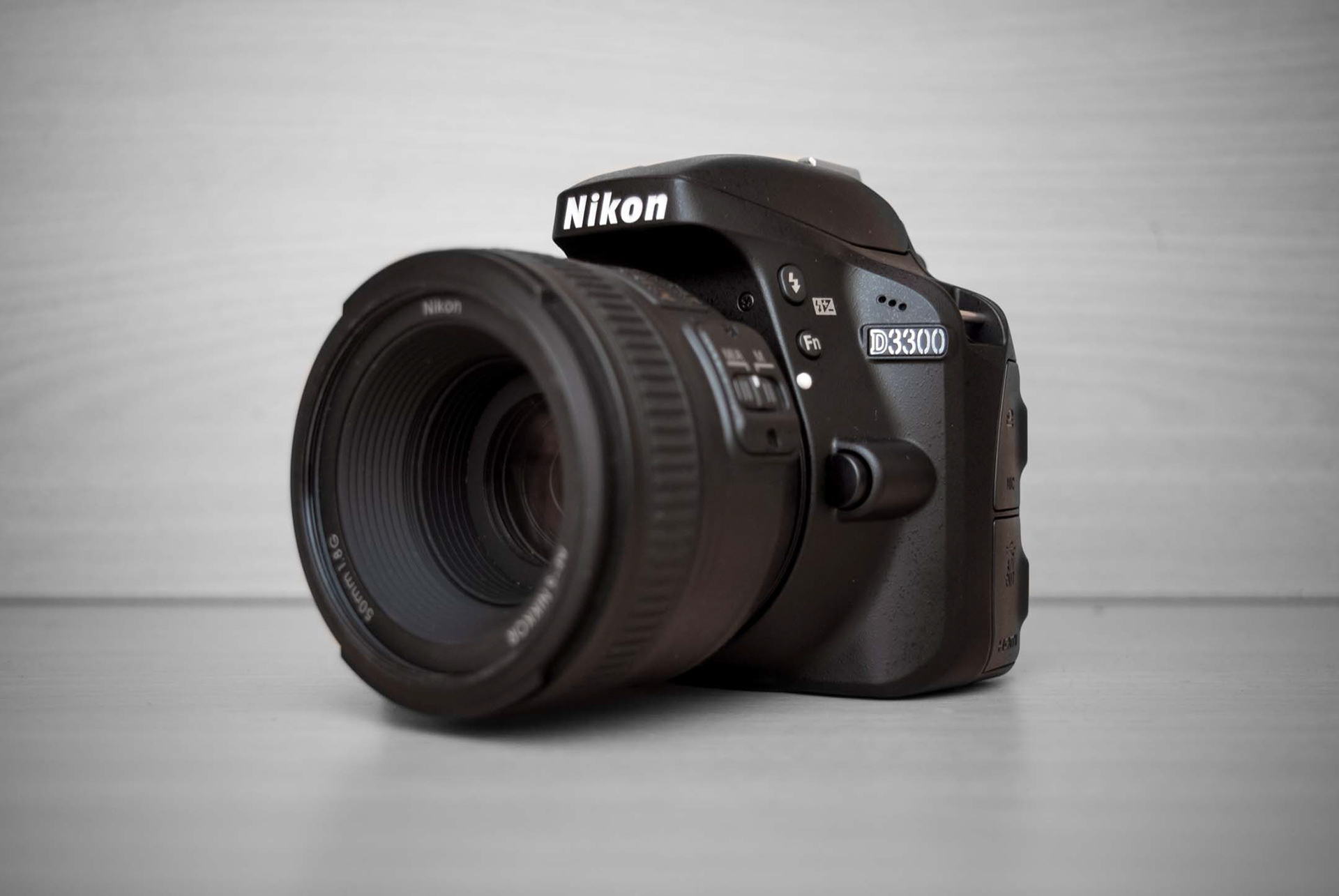 Here's my current camera, a D3300. I bought this in early 2016 with some surplus savings in the bank account, and (sadly) sold the good old Nikon D80.