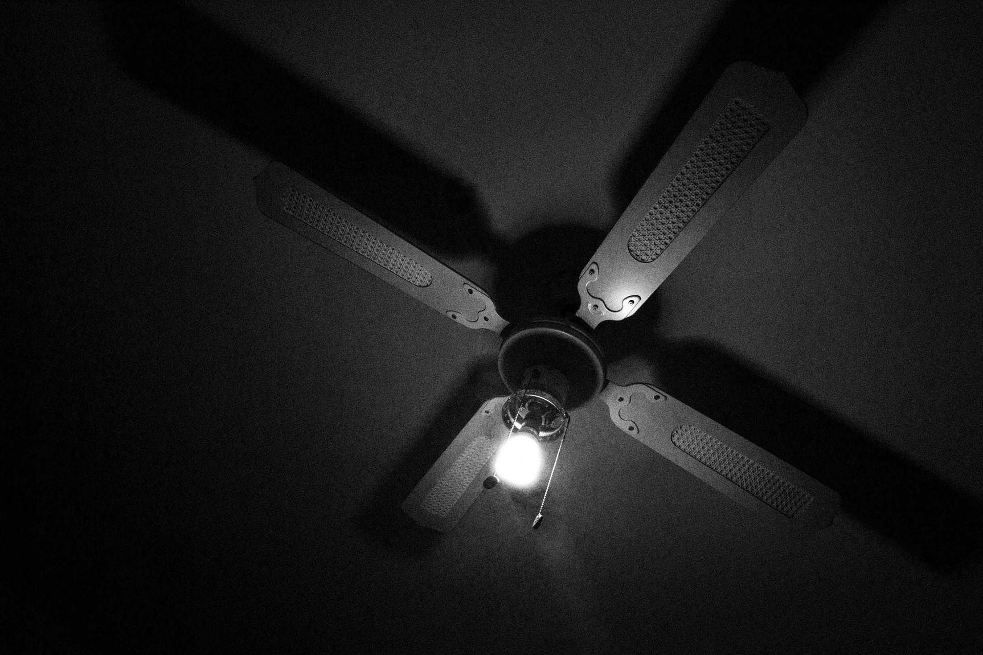 Well, who would have thought? The ceiling fan in my living room. And by the way, my house is not actually that dark, it's just the photo.