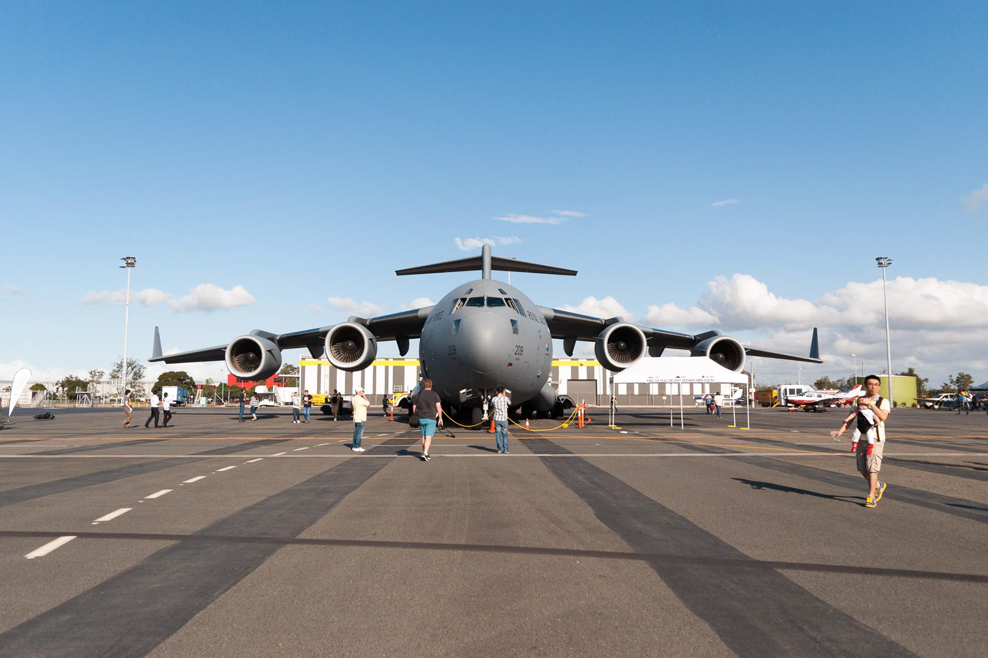 ​Here's another photo from the 2015 Aviation Careers Expo, Brisbane, Australia. This time it's another well known military aircraft, the notoriously loud Boeing C-17.