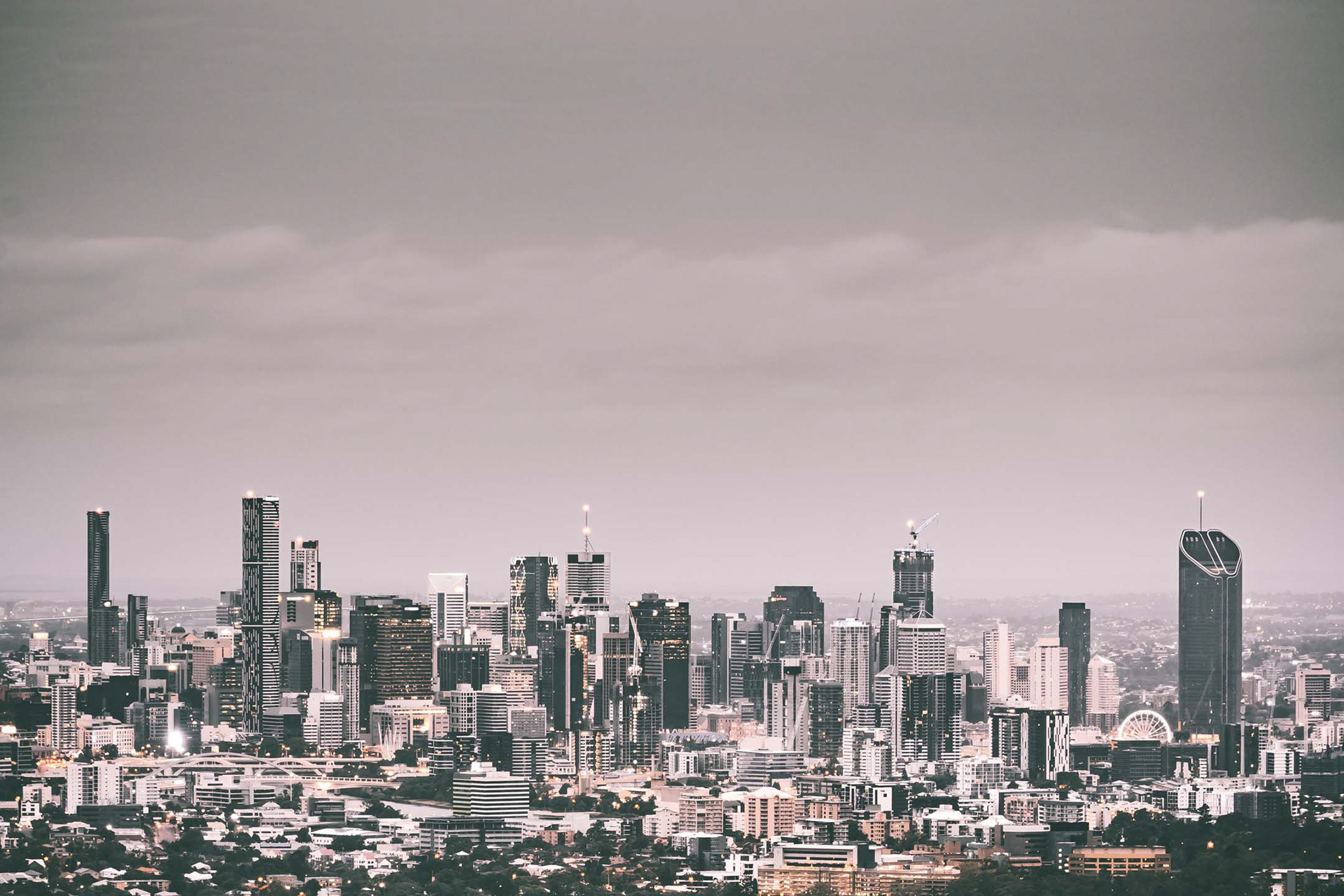 Here's a photo of Brisbane City as seen from the top of Mt Coot-tha.