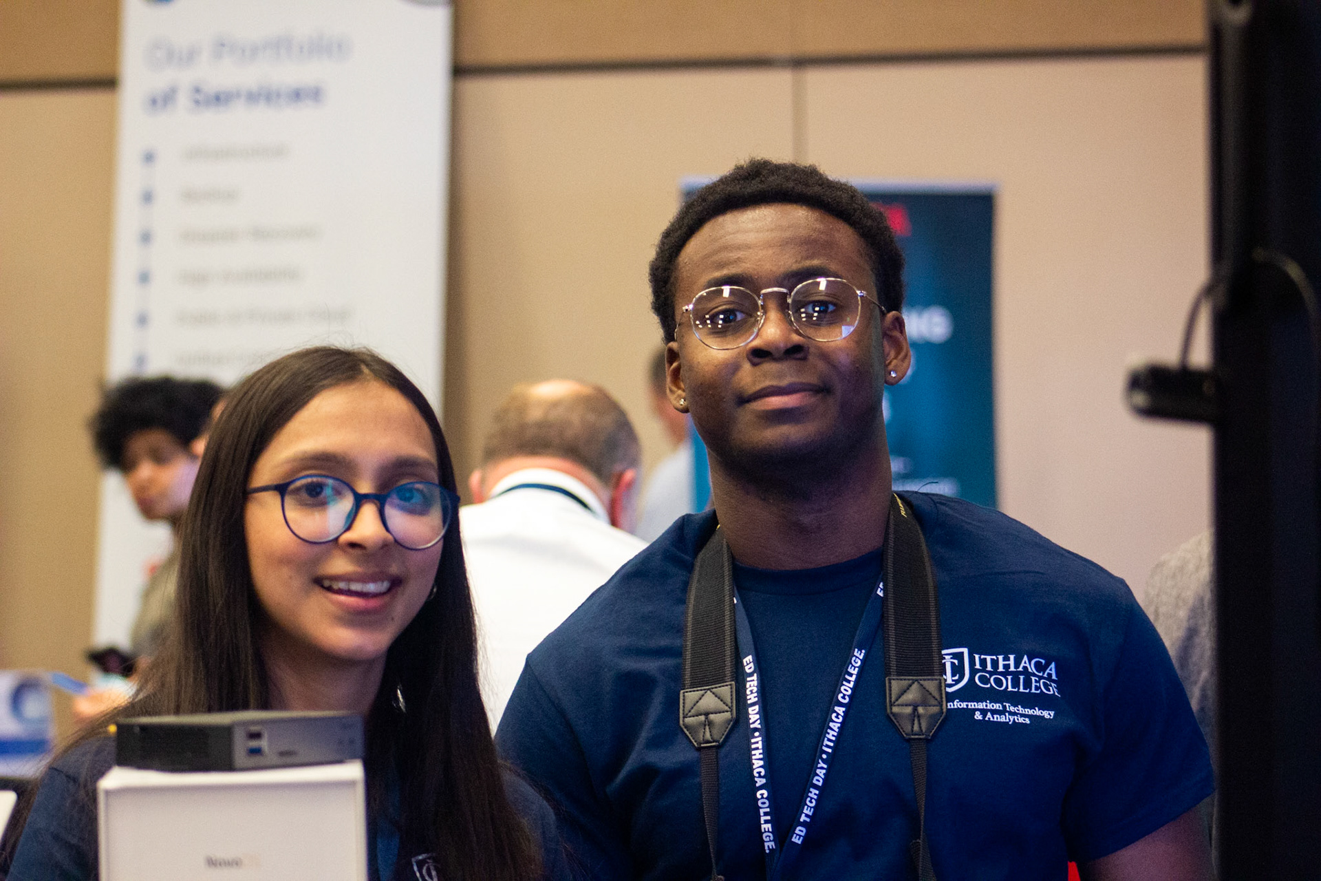 Two students working at Ithaca College's Educational Technology Day (2025)