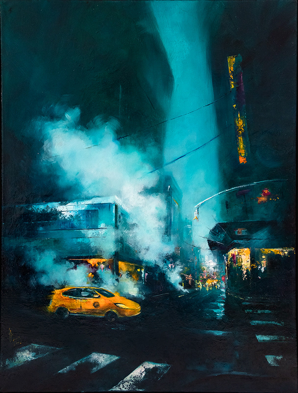Sárga taxi 60x80 cm