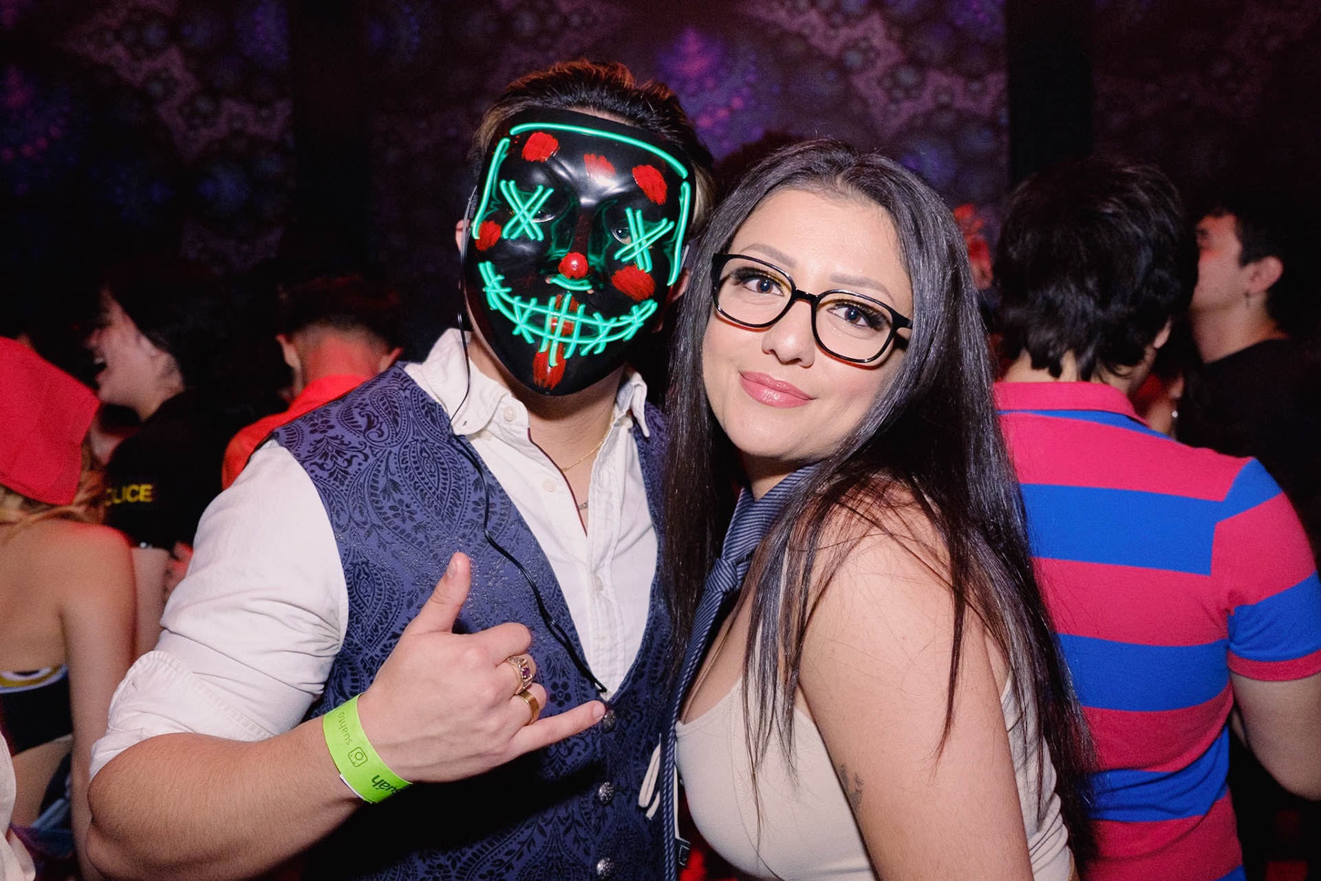 Toronto Halloween nightlife photography with drag flash and motion blur