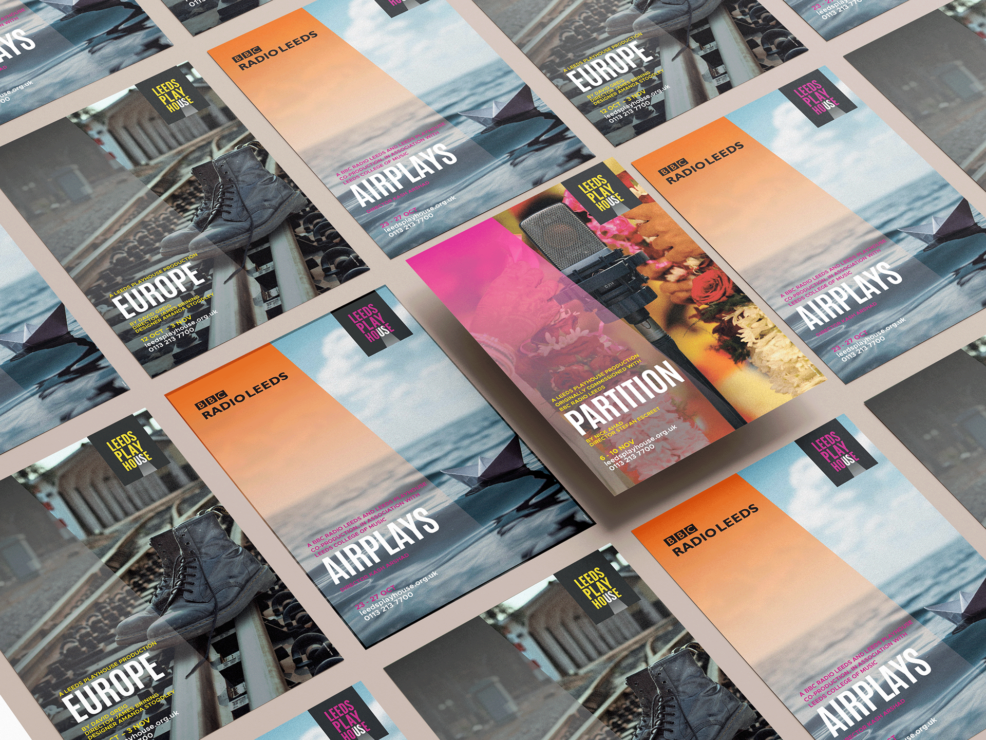 Selection of Leeds Playhouse flyers for plays