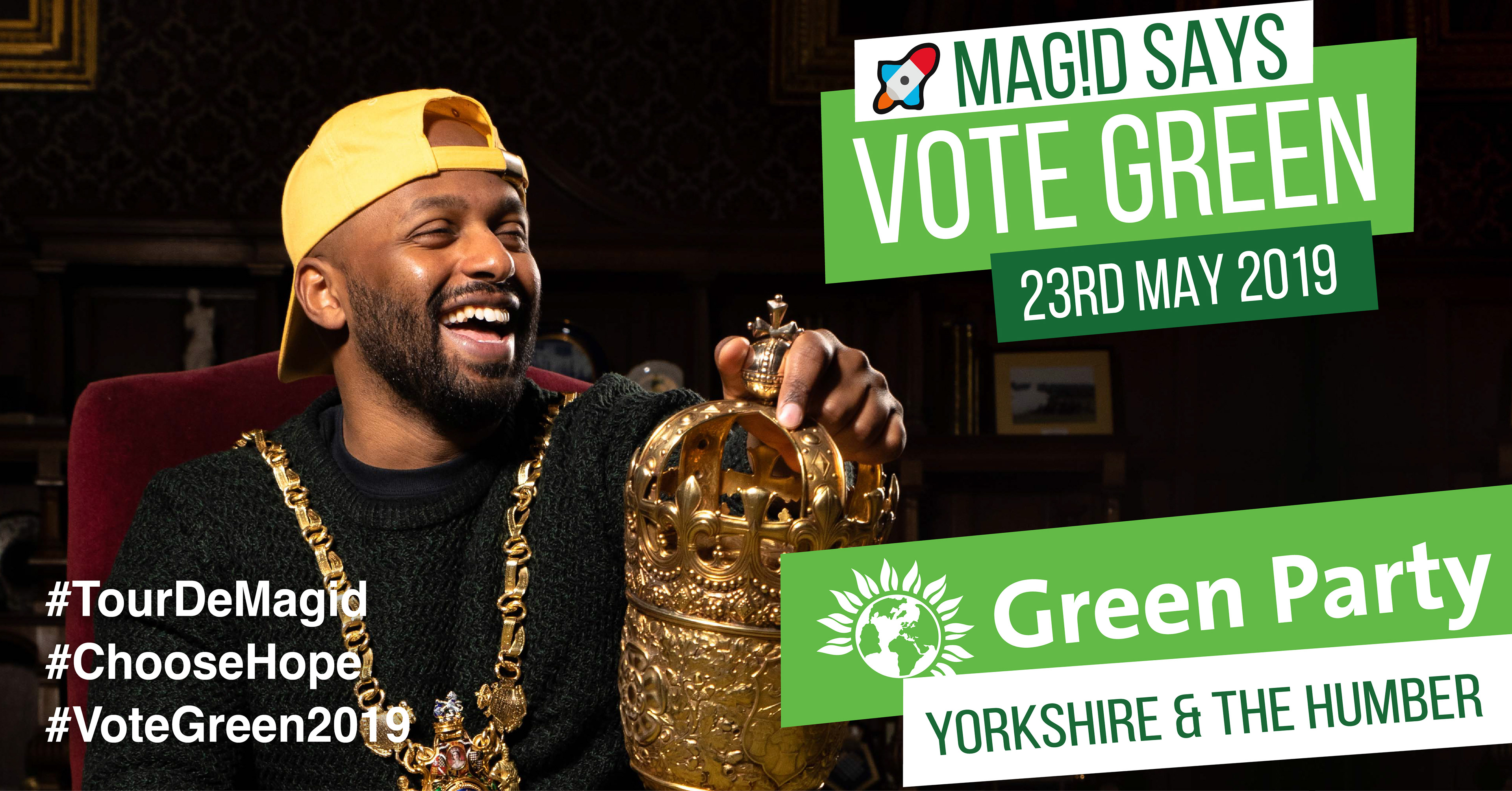 Green Party poster for display in Sheffield and online sharing