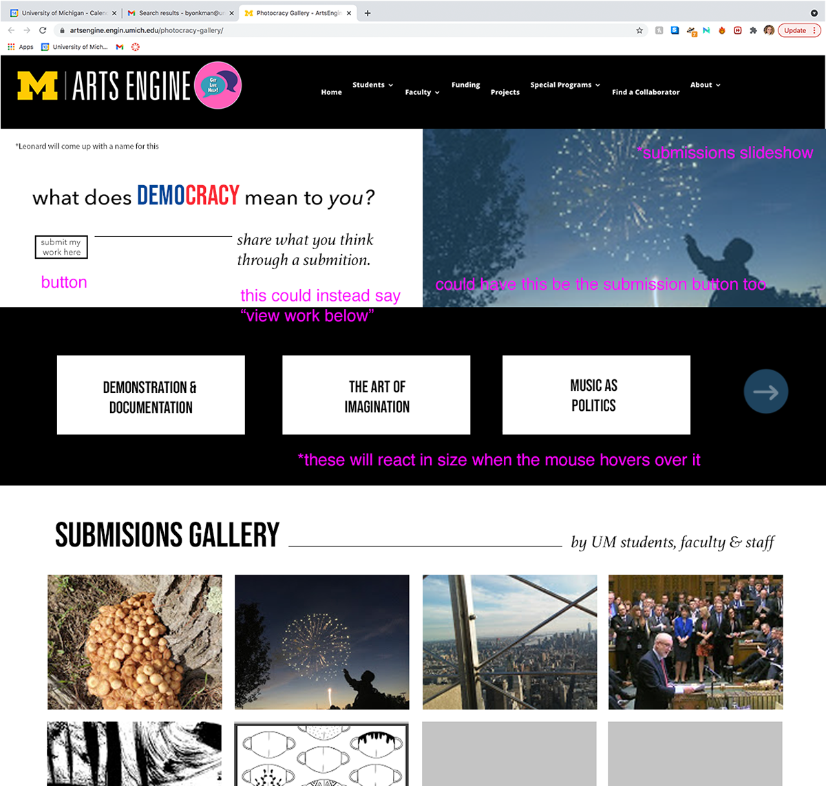 initial website ideation
