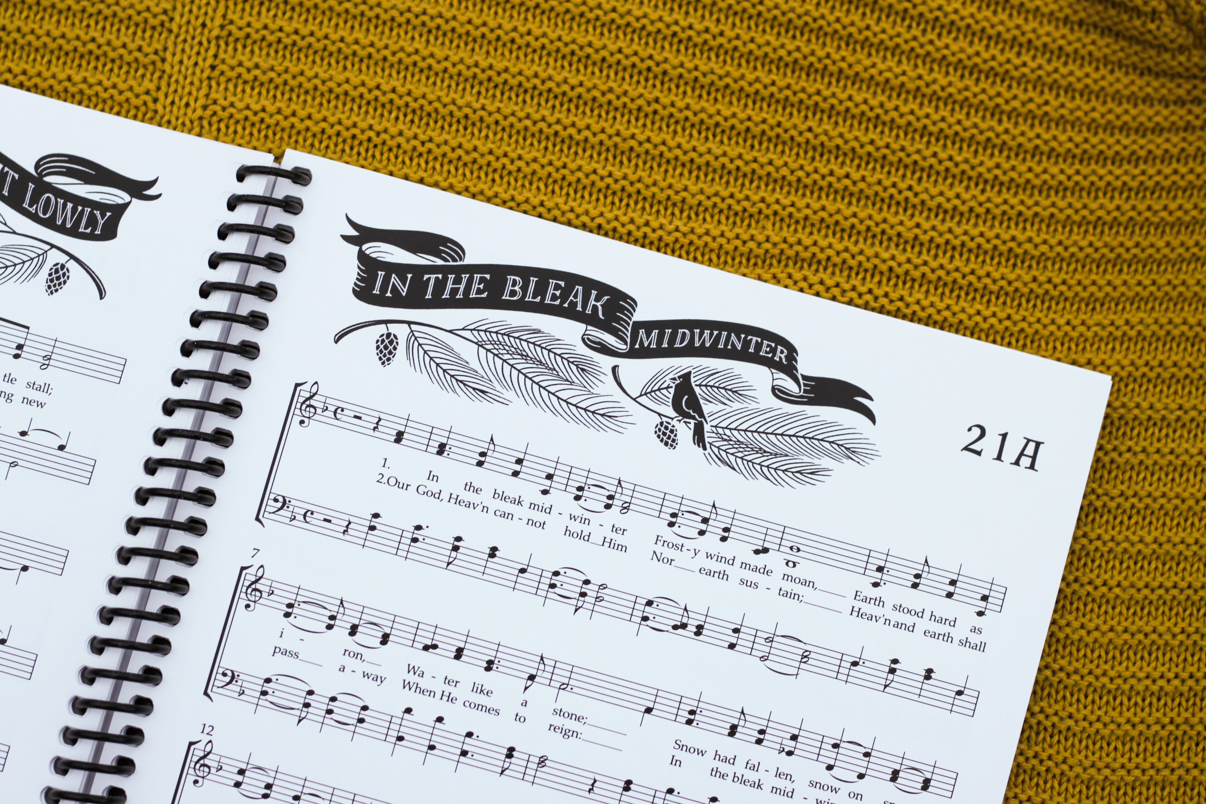 here are some wintery elements in the title treatment for "In the Bleak Midwinter"