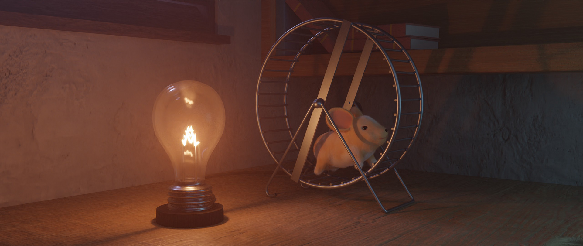 Animation - Hamster Running on Wheel (3D Art)