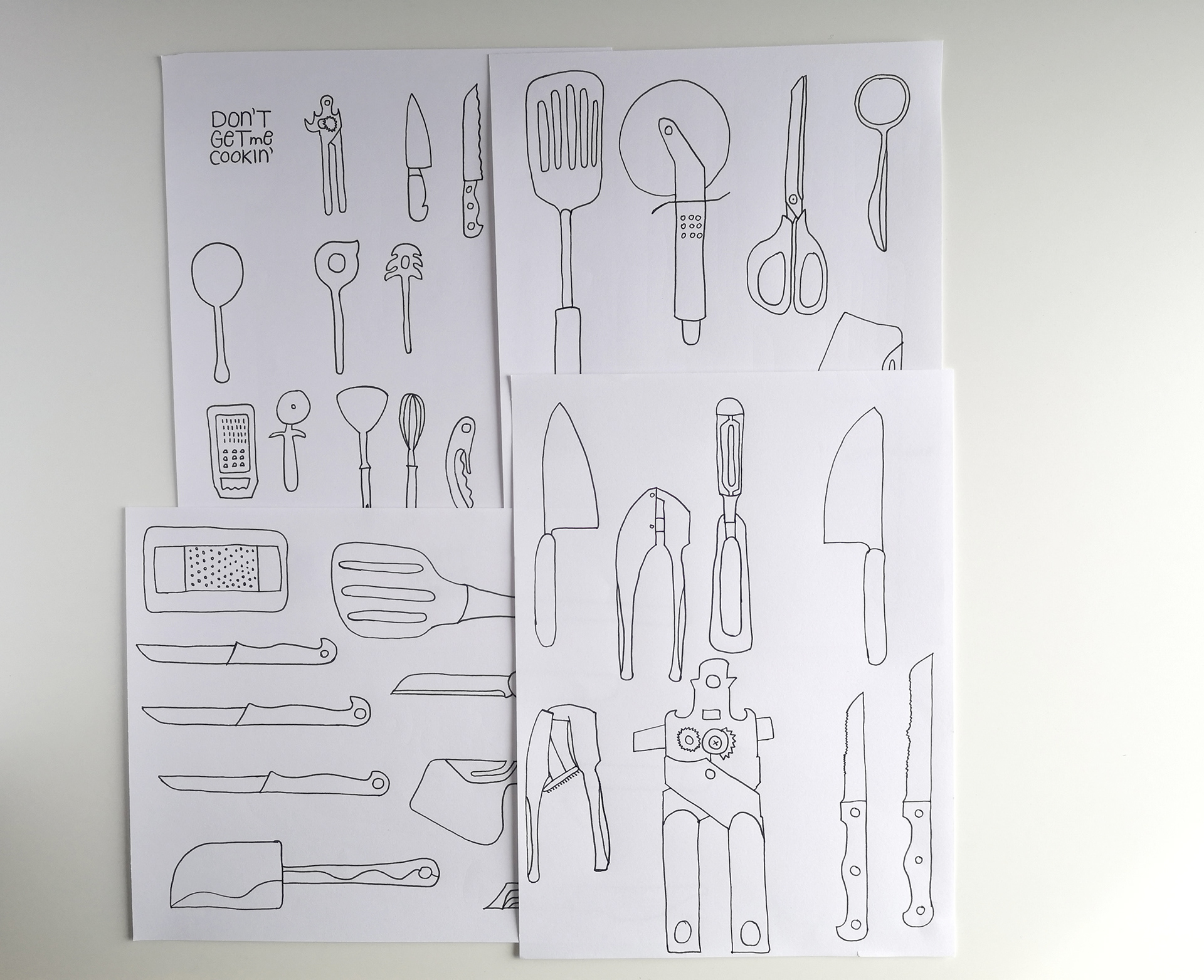 Clean drawings on paper